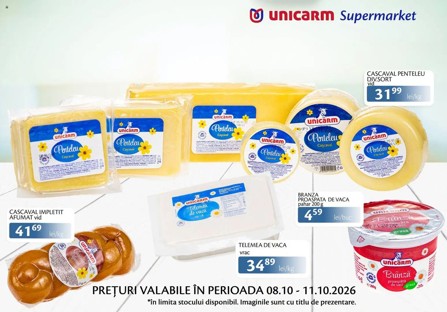 Noul catalog Unicarm – valabil de la 08.10.2026 | Pagină: 6 | Produse: Branza proaspata, Cașcaval, Brânză