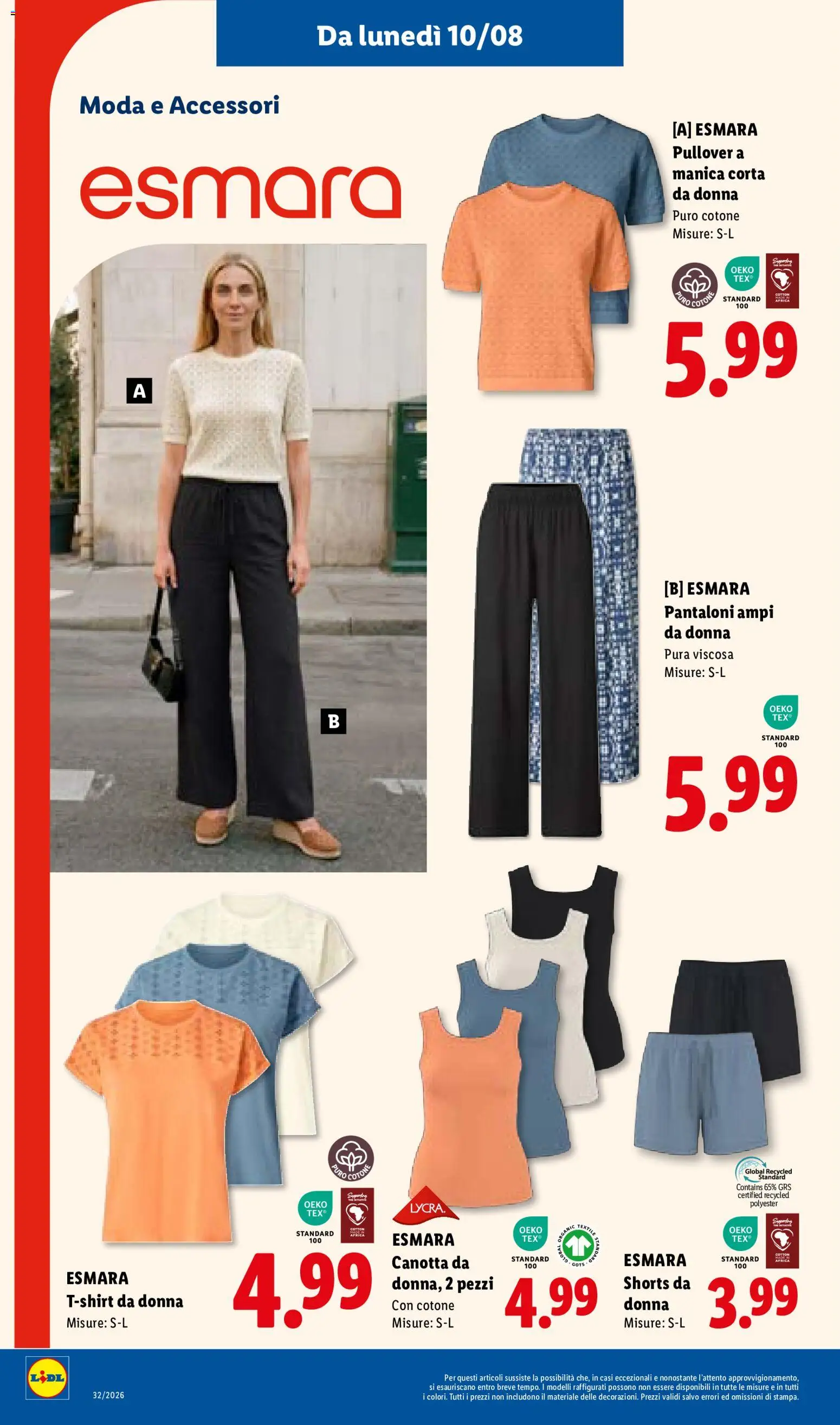 Volantino Lidl del 06/08/2026 | Pagina: 43 | Prodotti: Canotta, Pantaloni, Top, T-shirt