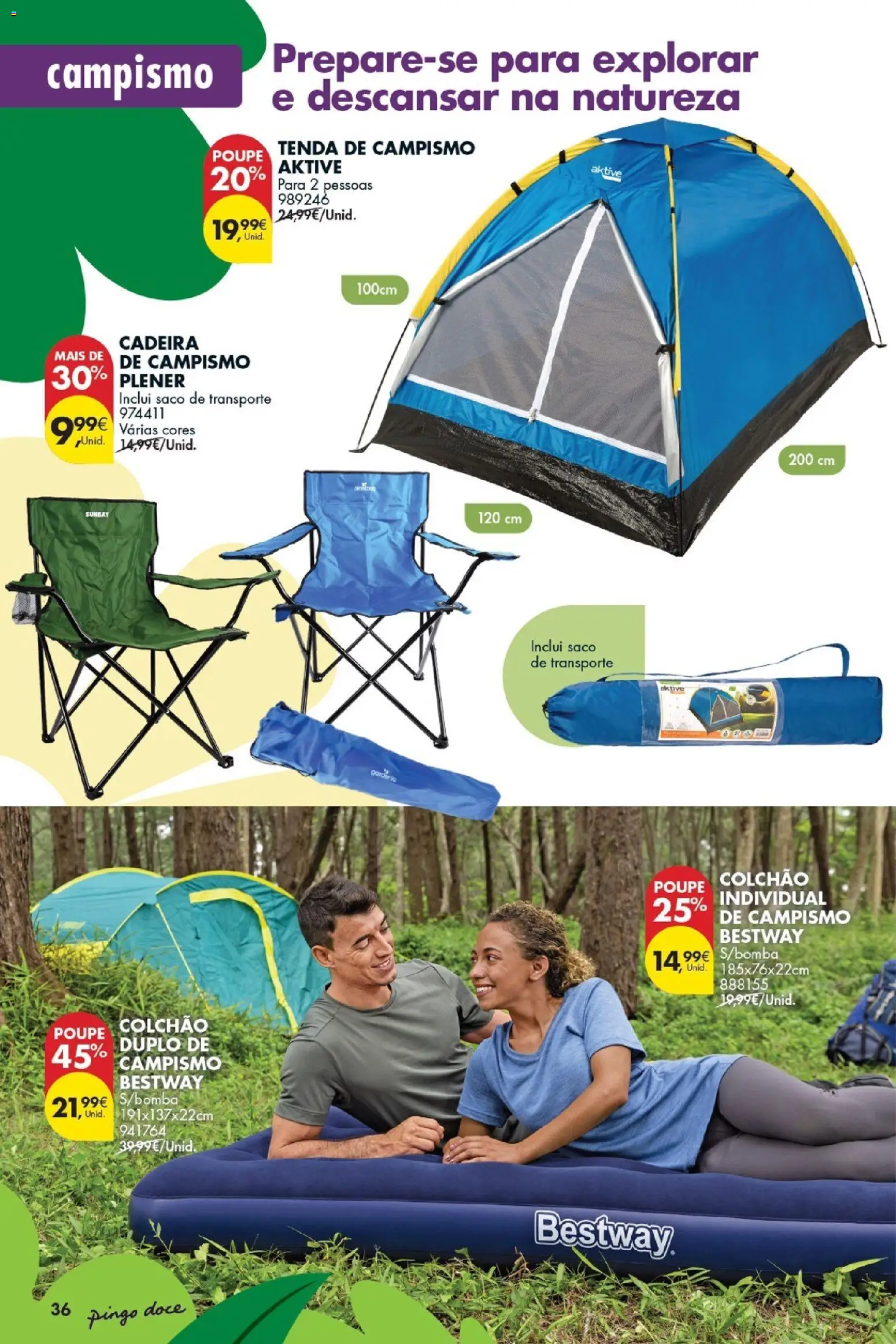 Pingo Doce Bazar Ar Livre │ válido de 05.05.2026 | Página: 38 | Produtos: Tenda, Colchão, Cadeira