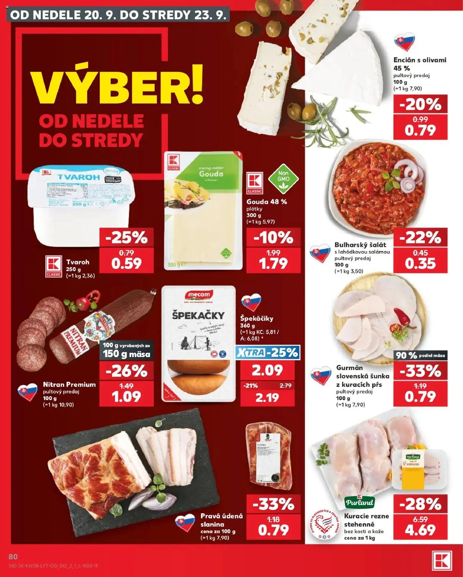 Kaufland SK akciós ujság - amely érvényes a következő dátumtól: 2026.09.17. | Oldal: 80 | Termékek: Gouda