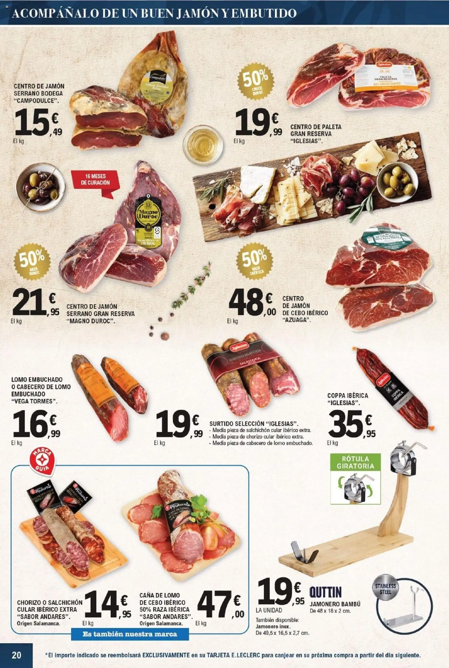 E.Leclerc folleto Salamanca │ válido desde el 23/09/2026 | Página: 20 | Productos: Jamón serrano, Lomo, Jamón