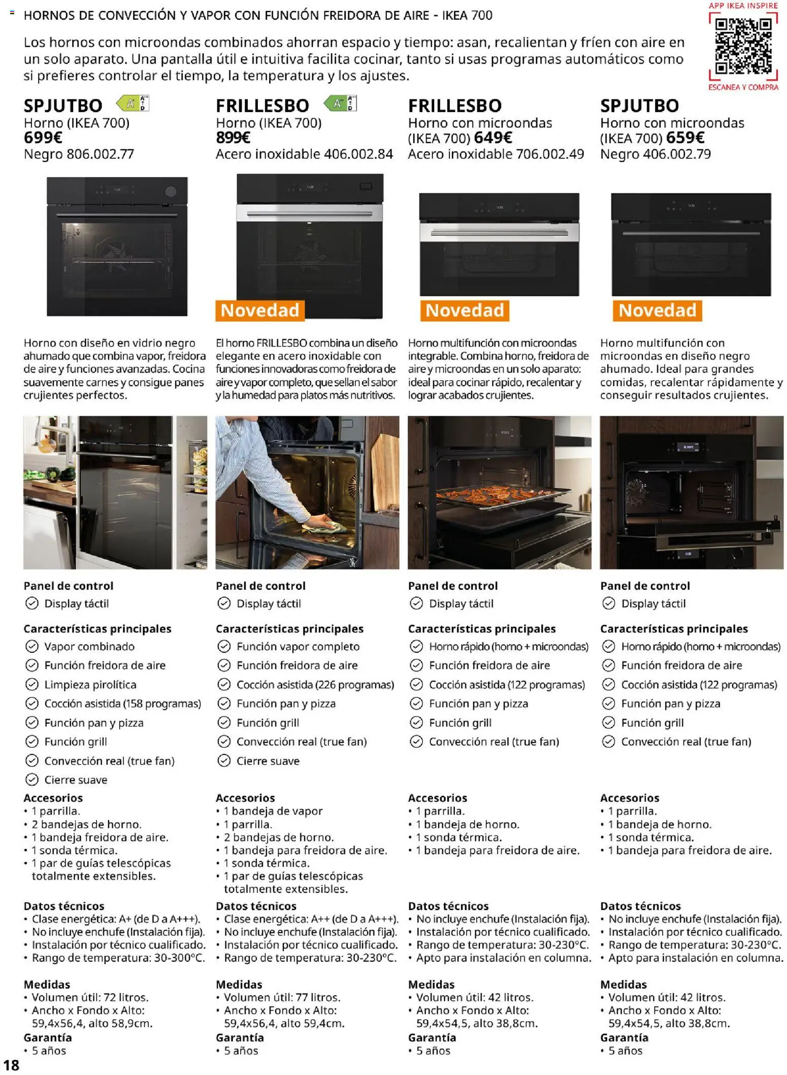 Catálogo IKEA Electrodomésticos │ válido desde el 07.05.2026 | Página: 18 | Productos: El horno, Horno, Freidora, Enchufe