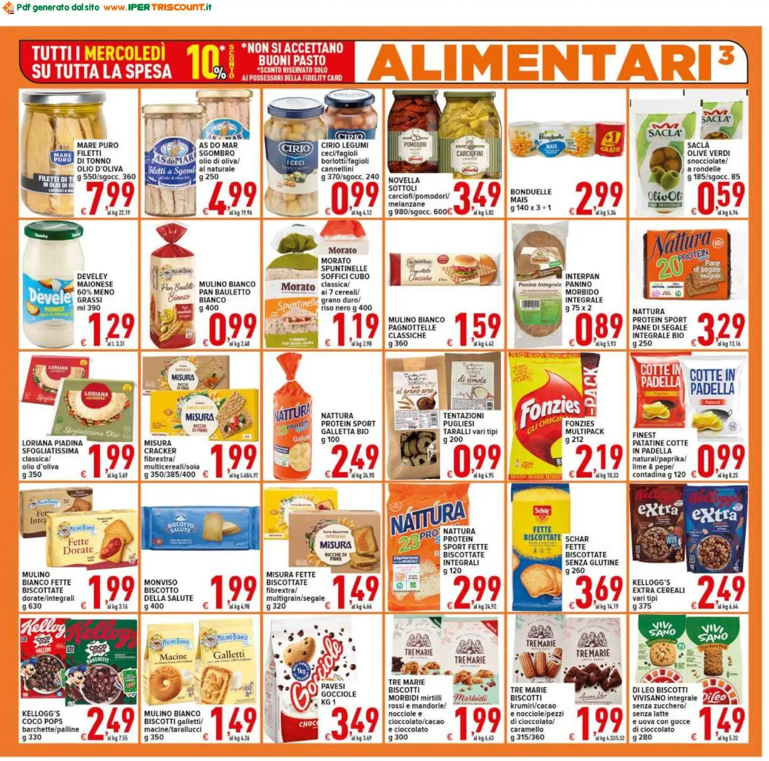 Volantino Ipertriscount del 06.03.2026 | Pagina: 3 | Prodotti: Cioccolato, Biscotti, Pomodori, Mirtilli