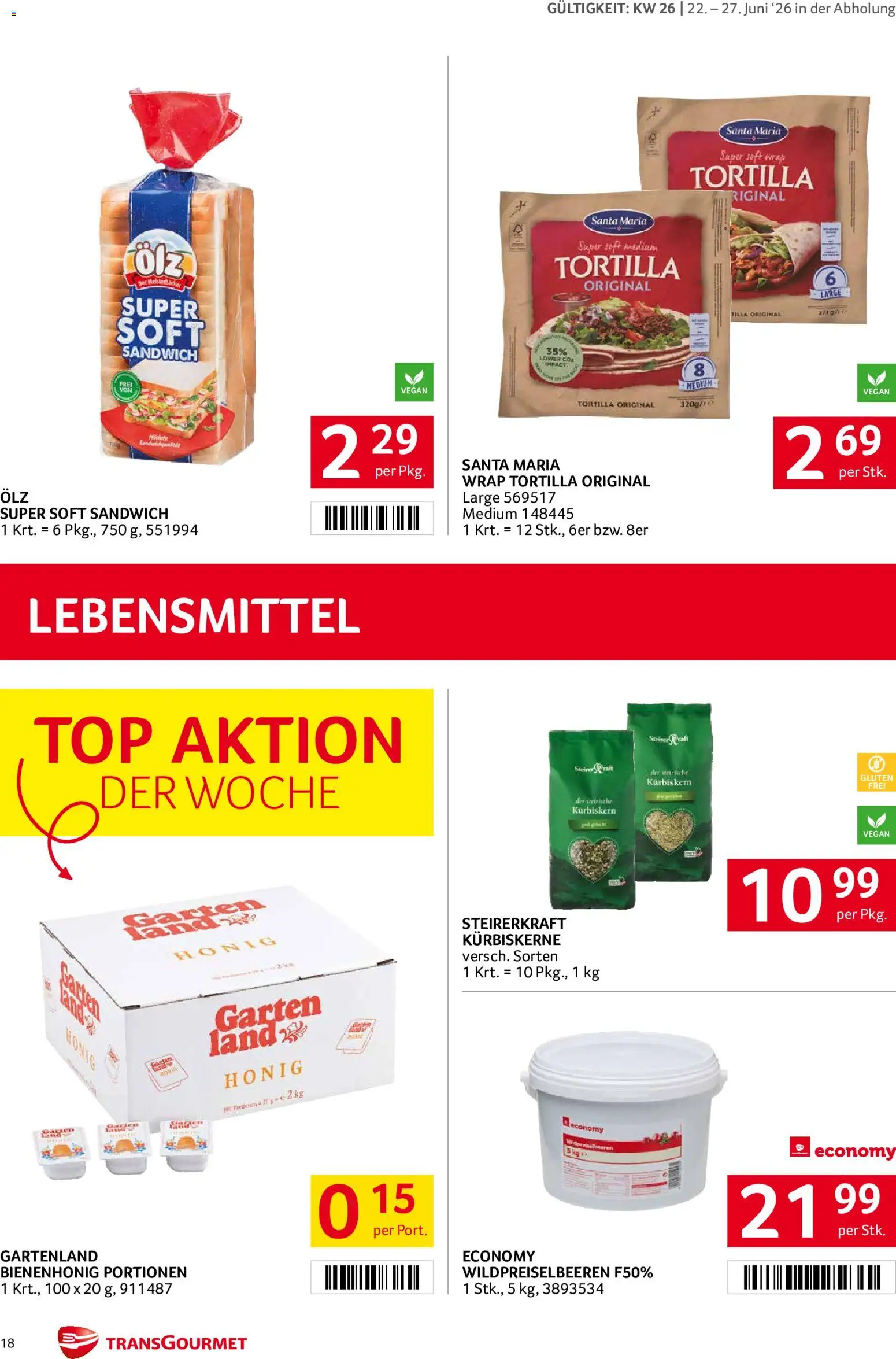 Transgourmet Flugblatt gültig ab 22.06.2026 | Seite: 17 | Produkte: Libacomb