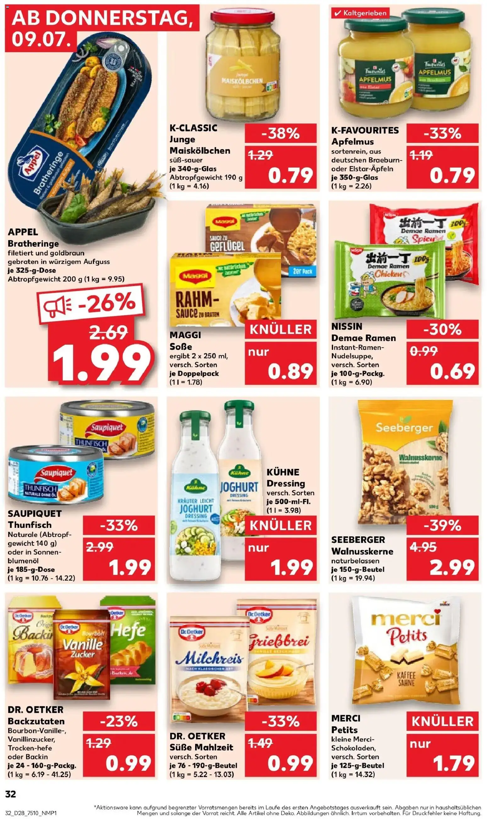 Kaufland Prospekt Rheda-Wiedenbrück – gültig ab 09.07.2026 | Seite: 32 | Produkte: Met, Thunfisch, Kaffee, Sahne