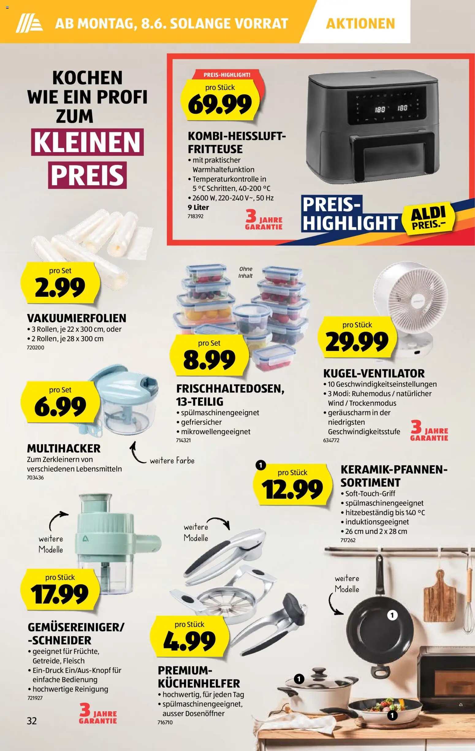 Aldi aktionen – gültig ab 04.06.2026 | Seite: 32 | Produkte: Fritteuse