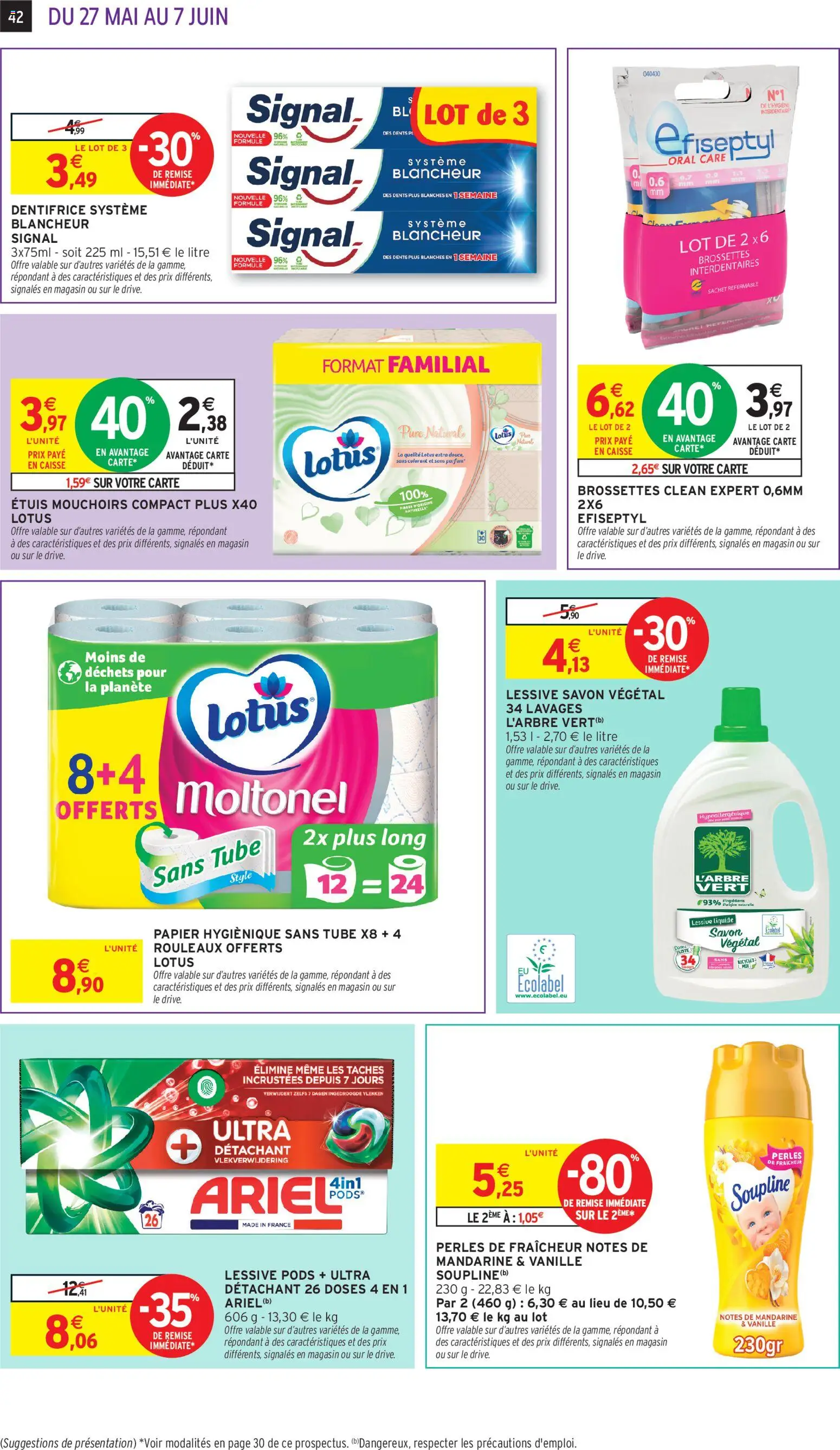 {H1} | Page: 42 | Produits: Ariel, Parfum, Dentifrice, Ariel lessive pods