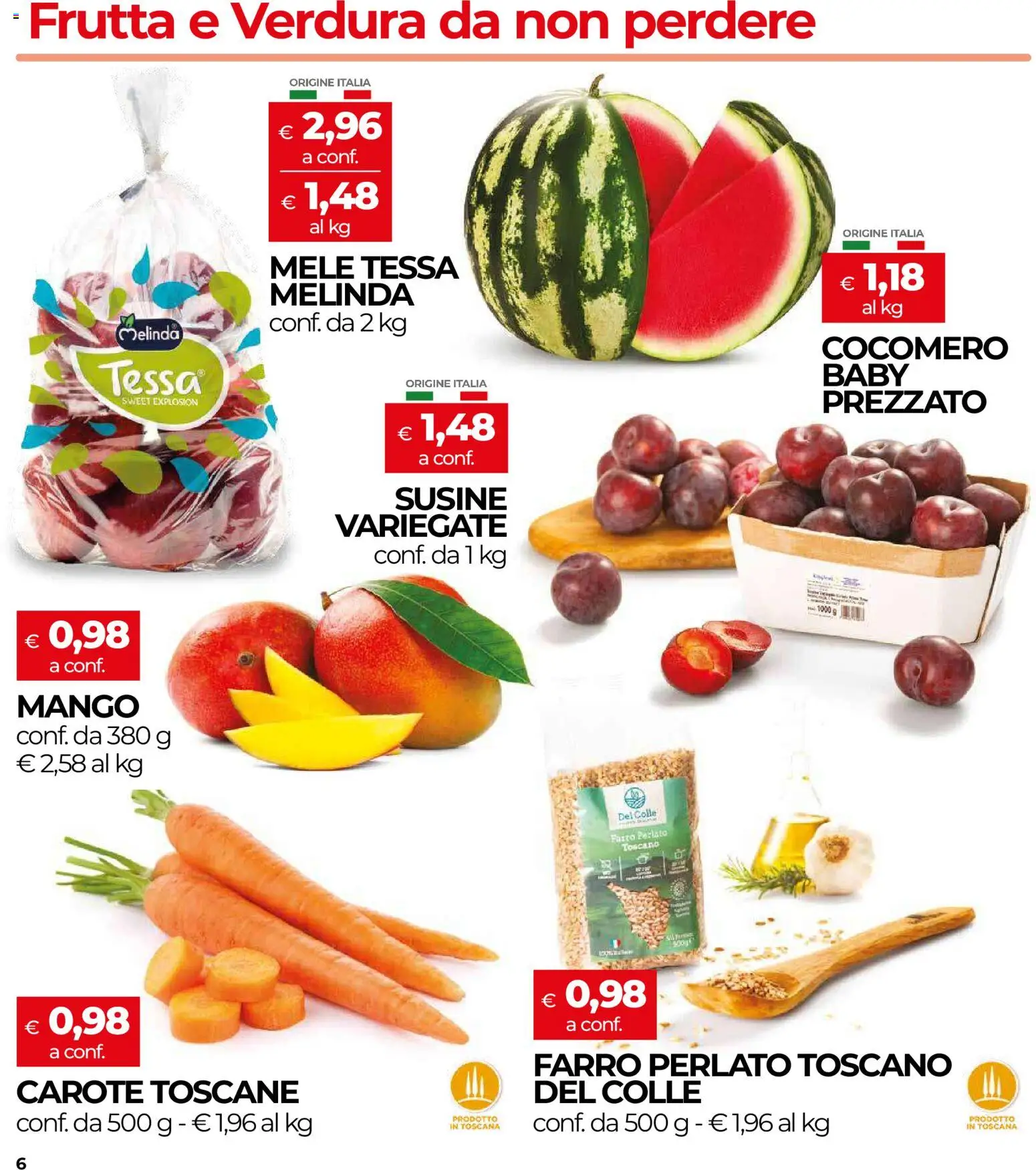 Volantino COOP del 16/07/2026 | Pagina: 6 | Prodotti: Mele, Frutta, Mango, Susine
