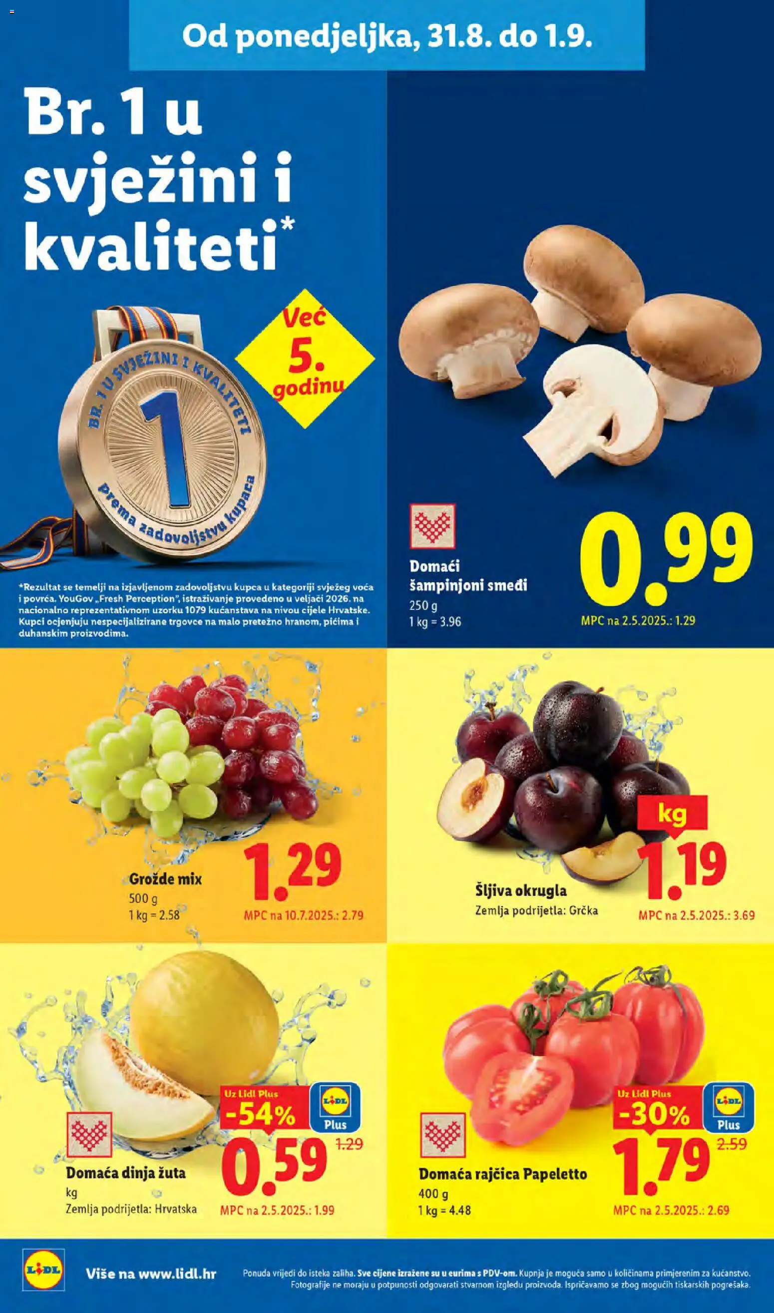 Lidl katalog | vrijedi od 31.08.2026 | Stranica: 2 | Proizvodi: Zemlja, Šampinjoni, Grožđe, Rajčica