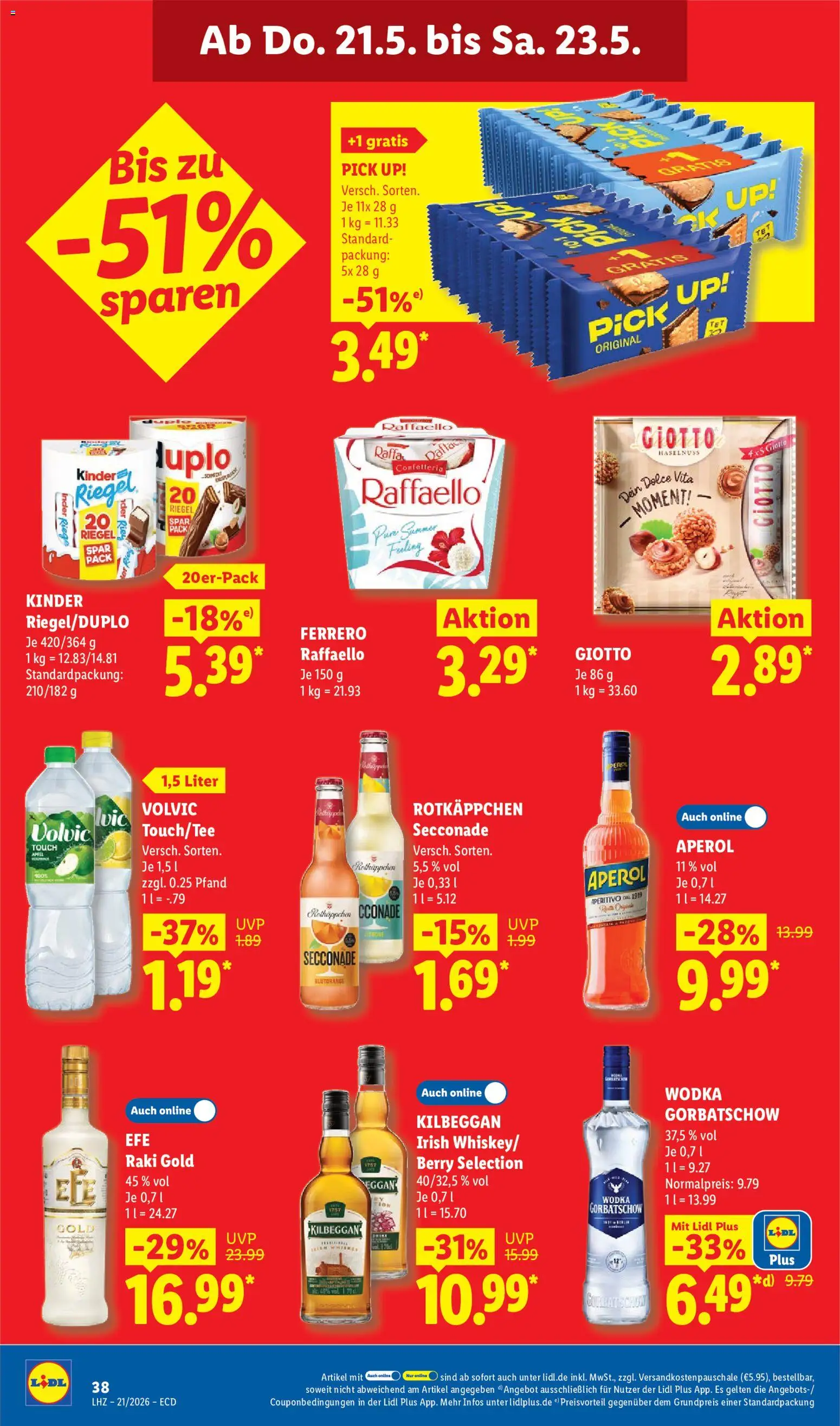 Lidl Prospekt – gültig ab 18.05.2026 | Seite: 66 | Produkte: Äpfel, Rotkäppchen, Aperol, Volvic