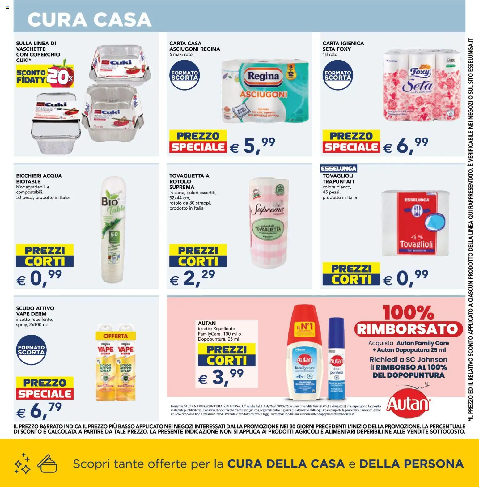 Volantino Esselunga S del 30/07/2026 | Pagina: 5 | Prodotti: Carta igienica, Acqua, Vaschette