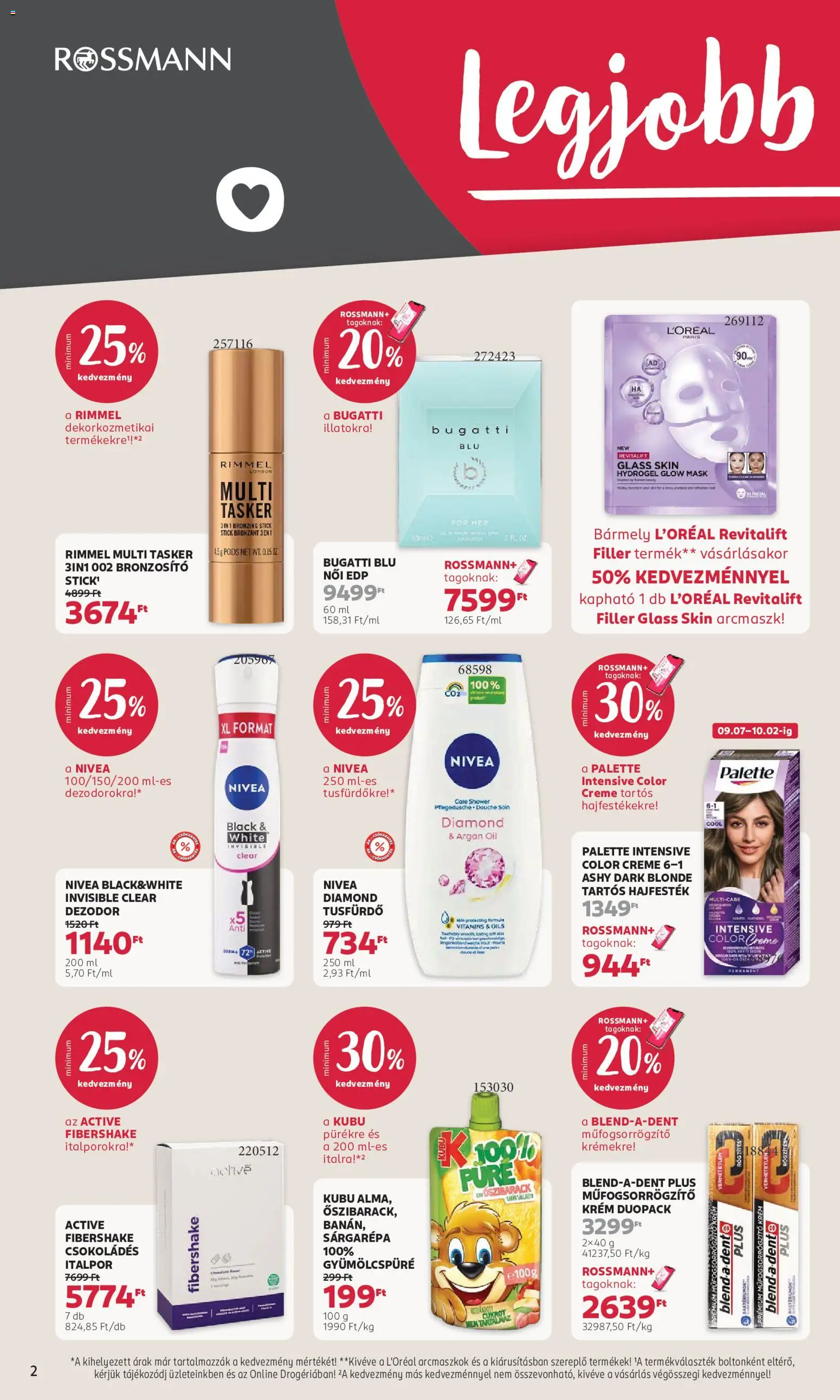 Rossmann akciós ujság - amely érvényes a következő dátumtól: 2026.09.21. | Oldal: 2 | Termékek: Krém, Sárgarépa, Nivea, Italpor