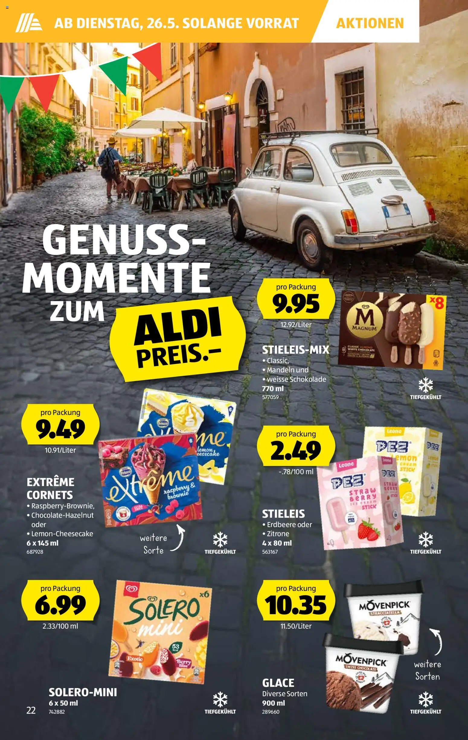 Aldi aktionen – gültig ab 21.05.2026 | Seite: 22 | Produkte: En Kommode, Glace, Schokolade, Zitrone