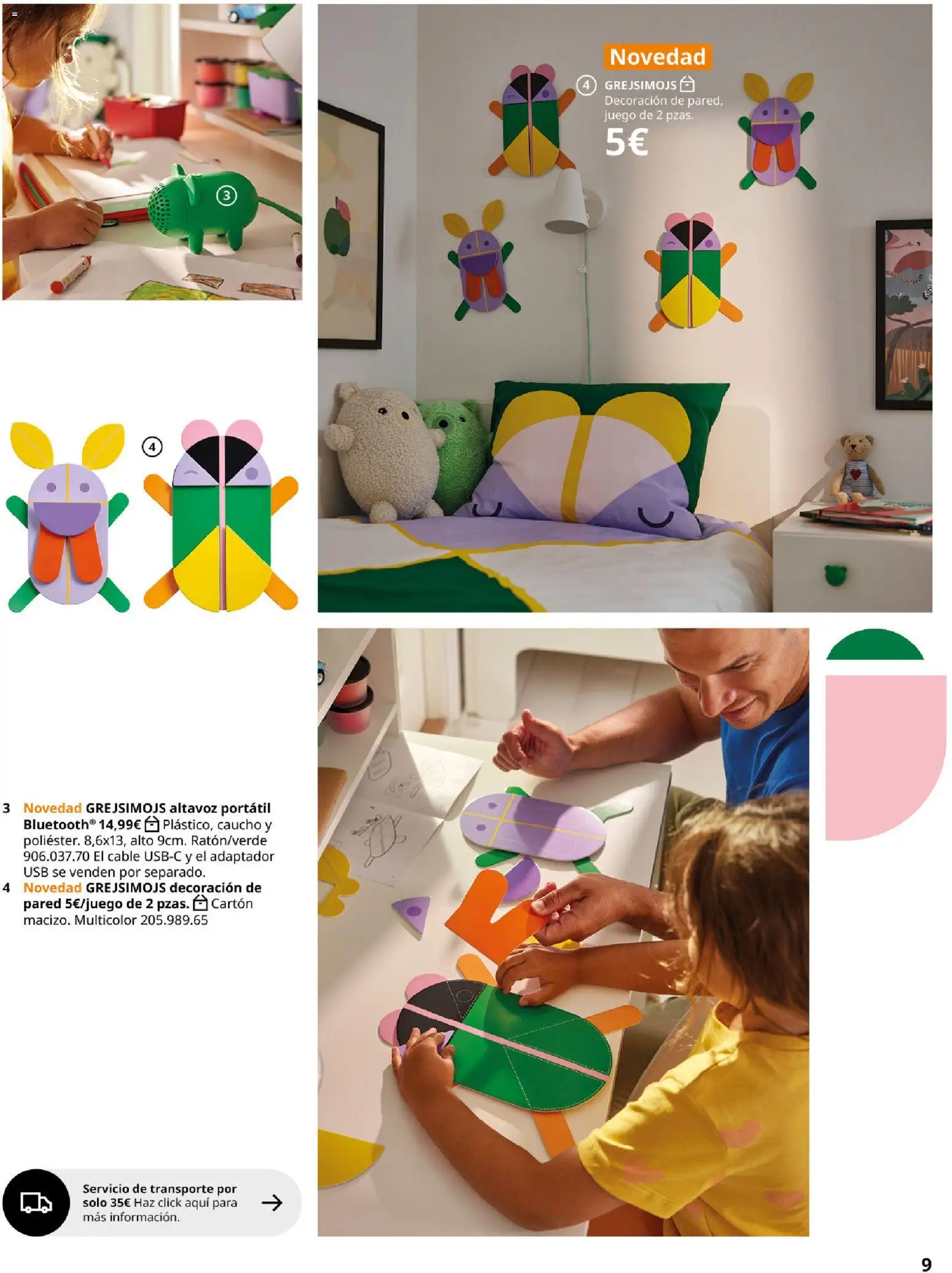 Catálogo IKEA Colección Grejsimojs │ válido desde el 01.02.2026 | Página: 9 | Productos: Cable, Adaptador, Altavoz, USB