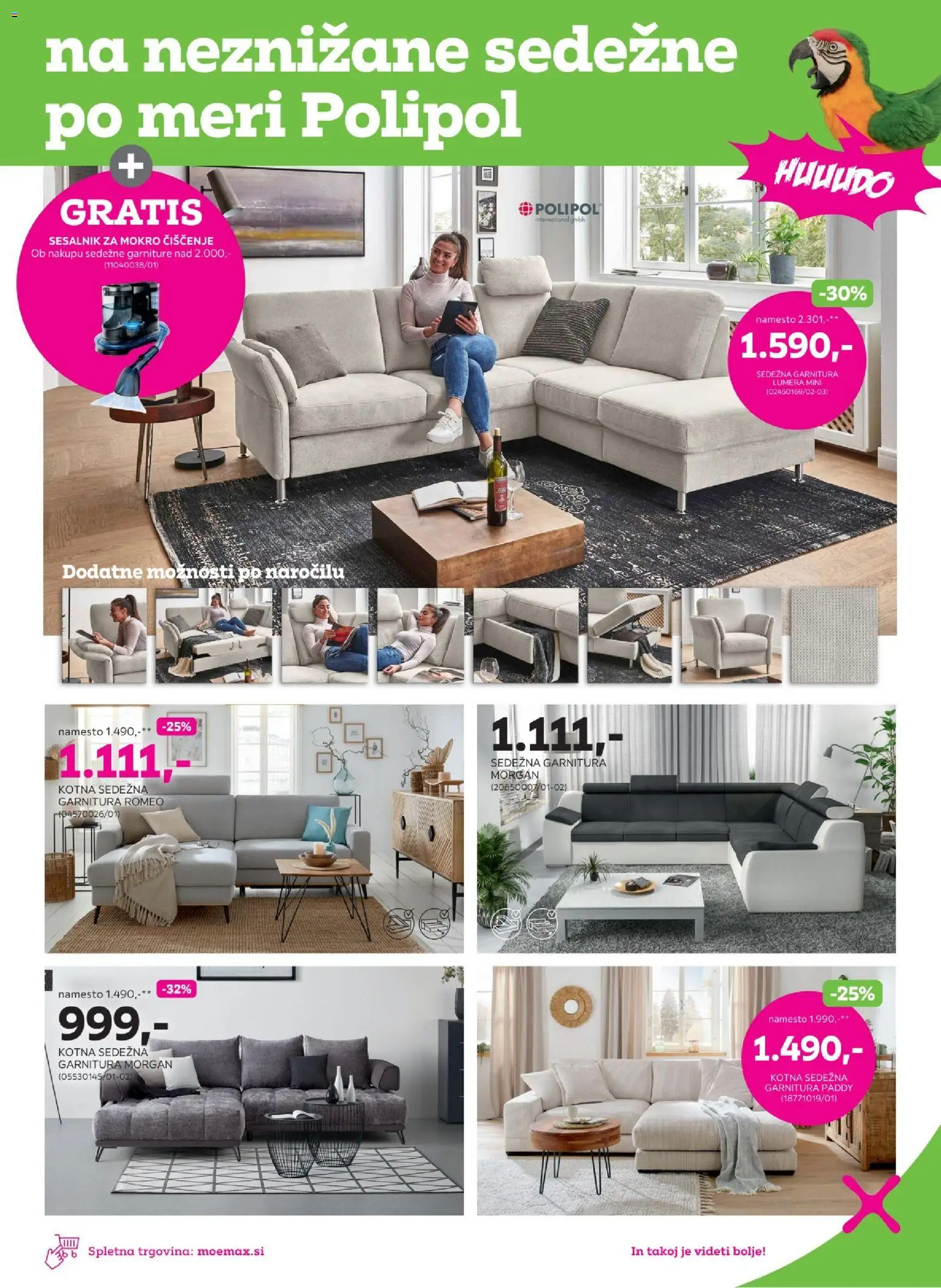 Novi Mömax katalog ponudbe – veljaven od 16.08.2026 | Stran: 3 | Izdelki: Sedezna garnitura, Sesalnik