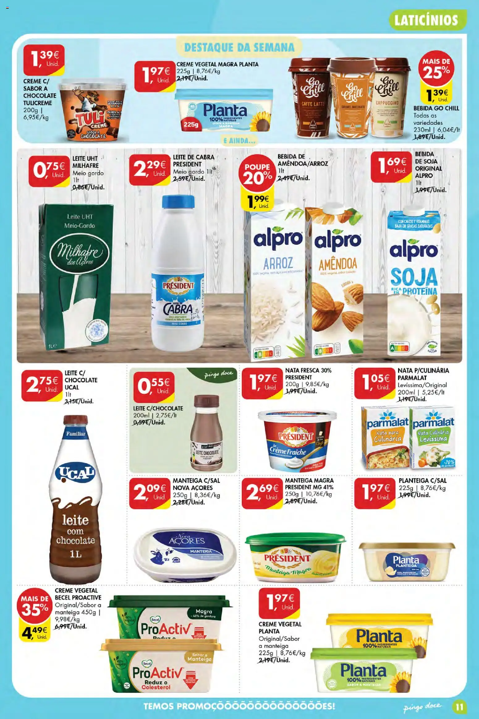 Pingo Doce Poupe Esta Semana Açores │ válido de 03/09/2026 | Página: 11 | Produtos: Soja, Creme vegetal, Creme fraiche, Leite UHT