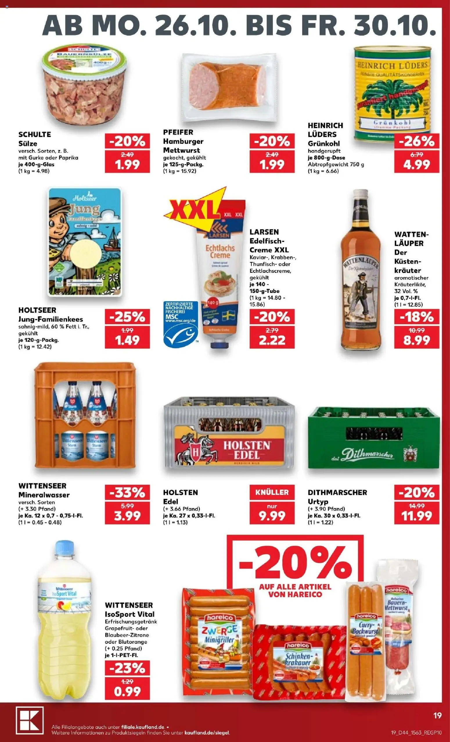 Kaufland Prospekt Kiel – gültig ab 25.10.2026 | Seite: 19 | Produkte: Mineralwasser, Creme, Grapefruit, Paprika