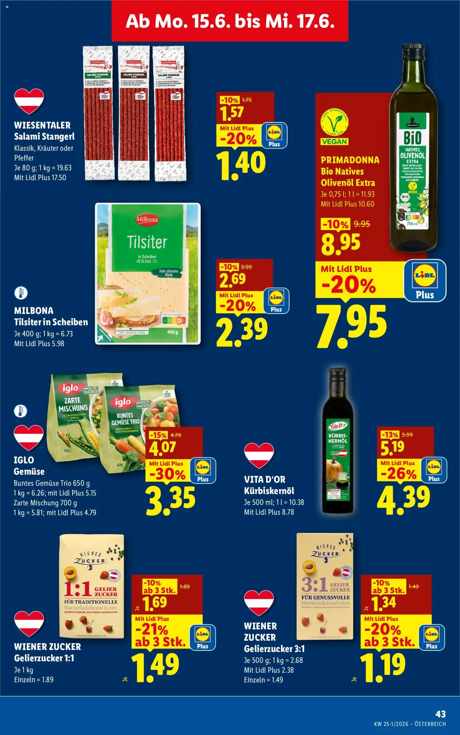 Lidl Flugblatt - Eisenstadt, Ebenfurth, Mattersburg gültig ab 11.06.2026 | Seite: 50 | Produkte: Gemüse, Zucker, Szeder, Salami