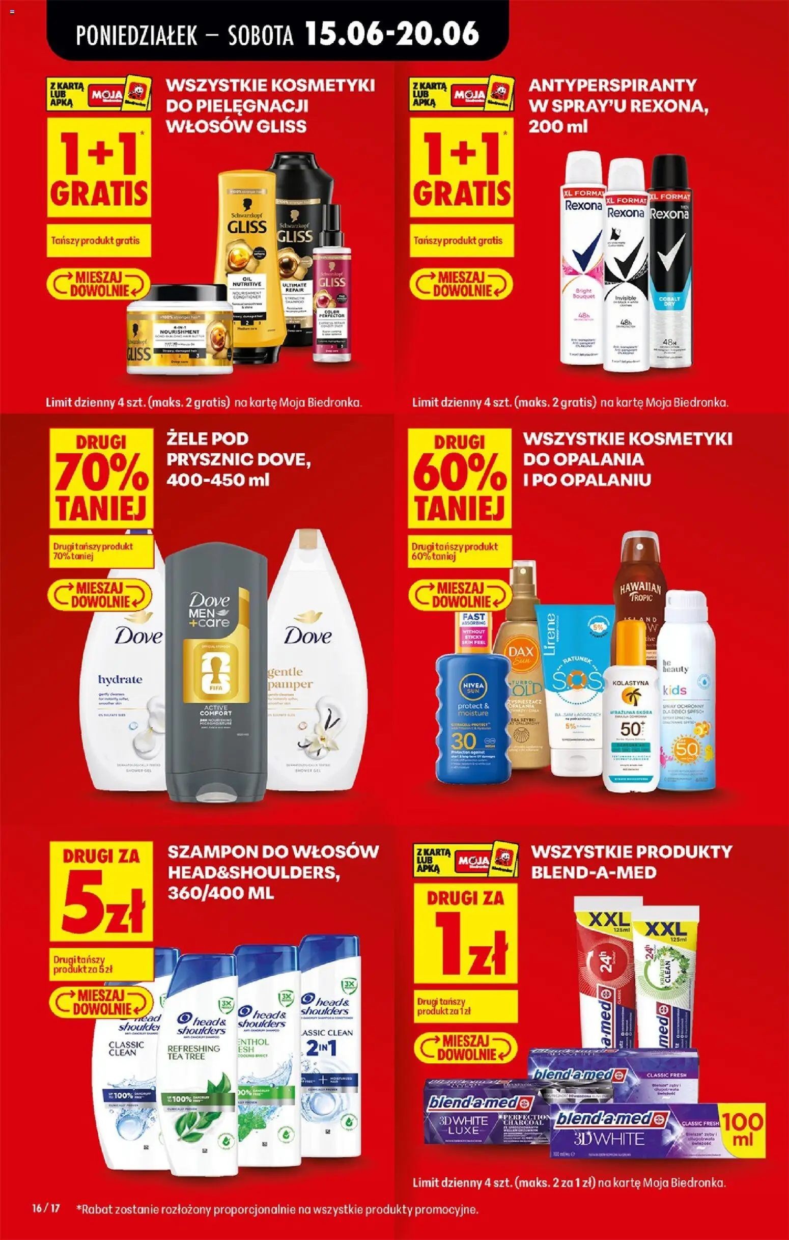 Biedronka gazetka od poniedziałku od 15.06.2026 | Strona: 20 | Produkty: Karta, Kosmetyki, Prysznic, Szampon