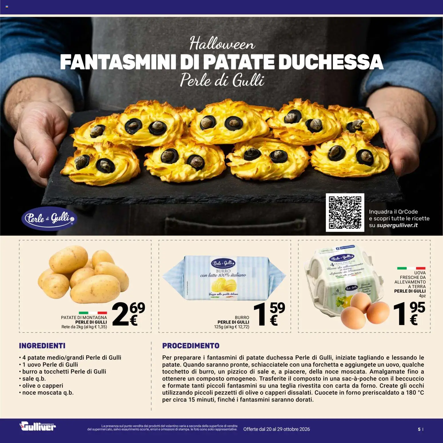 Volantino Gulliver del 20/10/2026 | Pagina: 5 | Prodotti: Uova, Latte, Olive, Burro