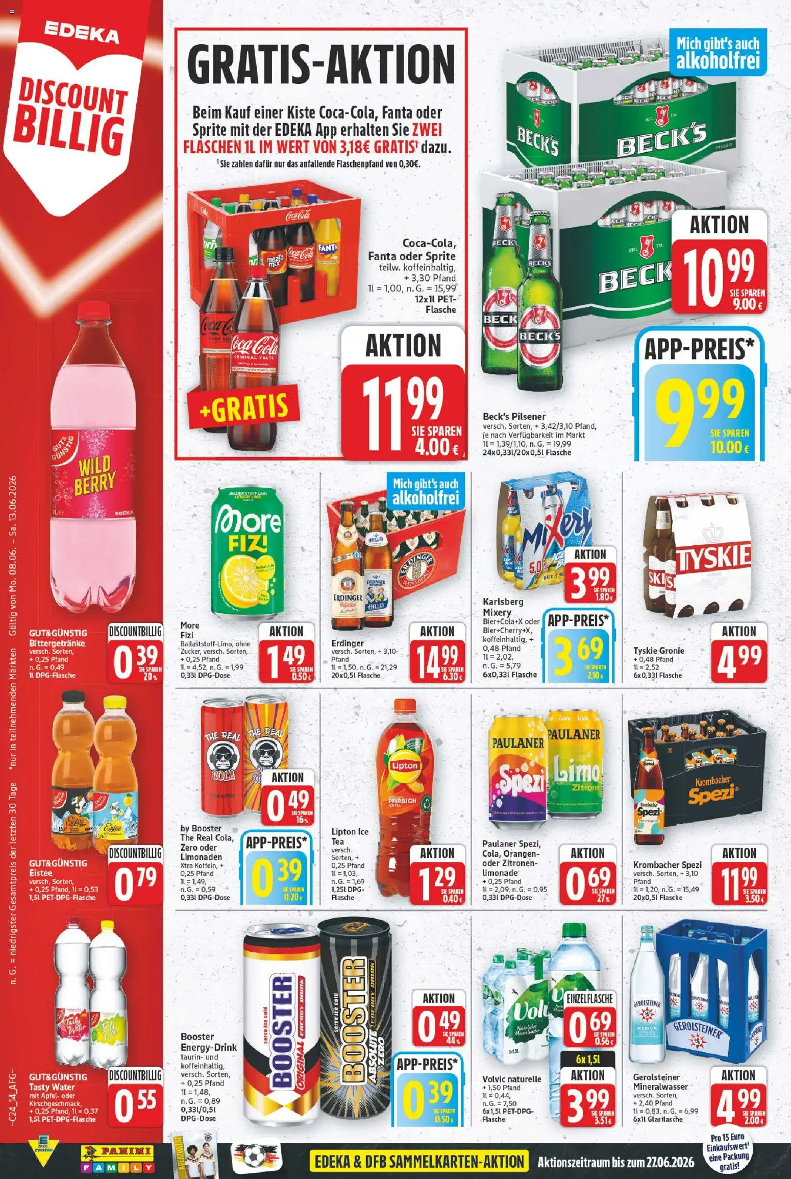 E center Prospekt – gültig ab 08.06.2026 | Seite: 18 | Produkte: Tyskie, Erdinger, Energy, Mineralwasser