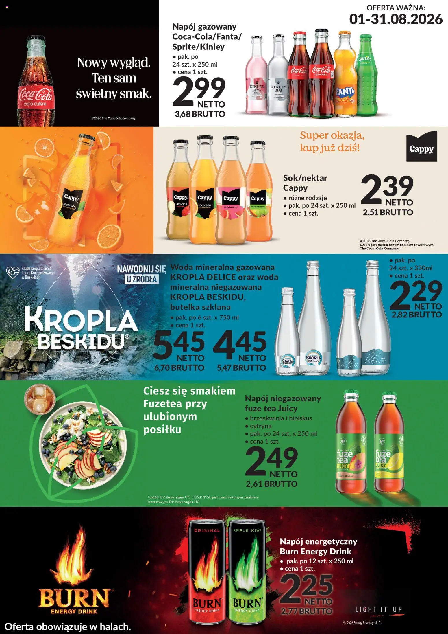 Makro gazetka - Coca Cola od 01.08.2026 | Strona: 1 | Produkty: Brzoskwinia, Coca Cola zero, Fanta, Sok