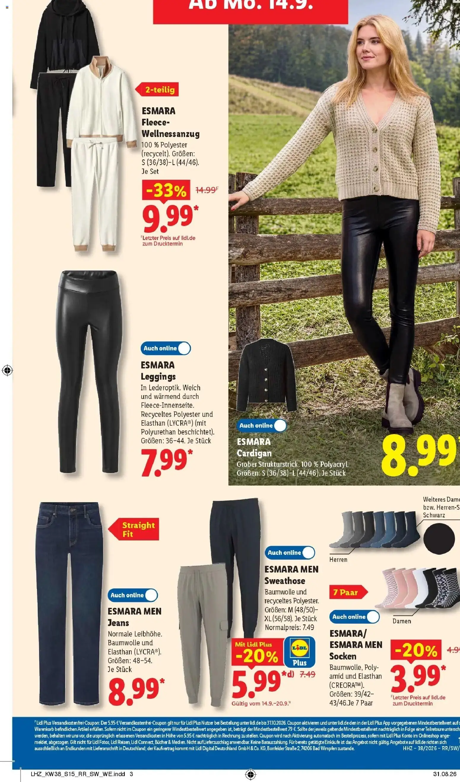Lidl Prospekt Künzell (ab 14.09.2026) zum Blättern » Angebote | Seite: 29 | Produkte: Sweathose, Bad, Socken, Jeans