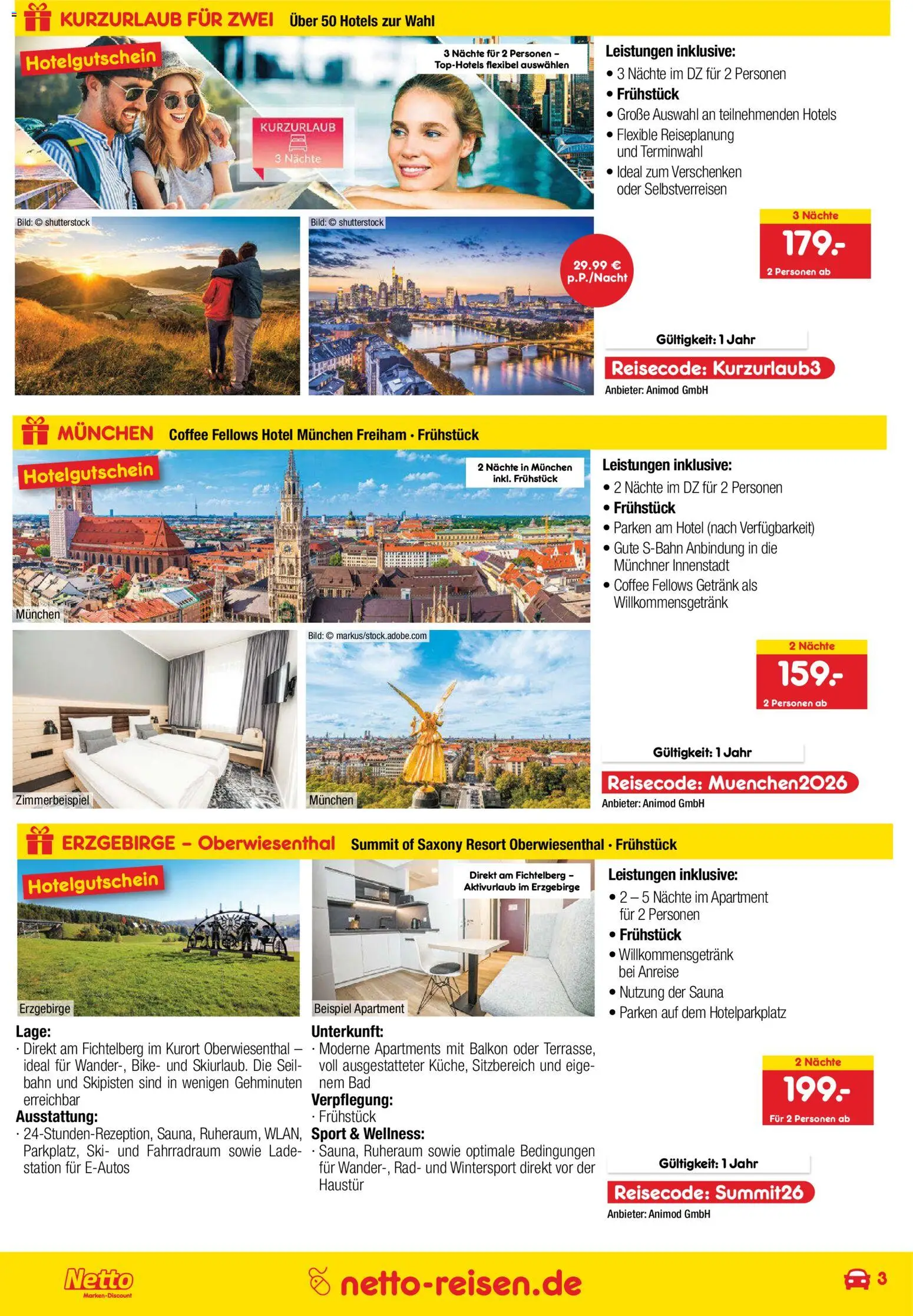 Netto Reisen Prospekt – gültig ab 27.08.2026 | Seite: 3 | Produkte: Bad, Ski