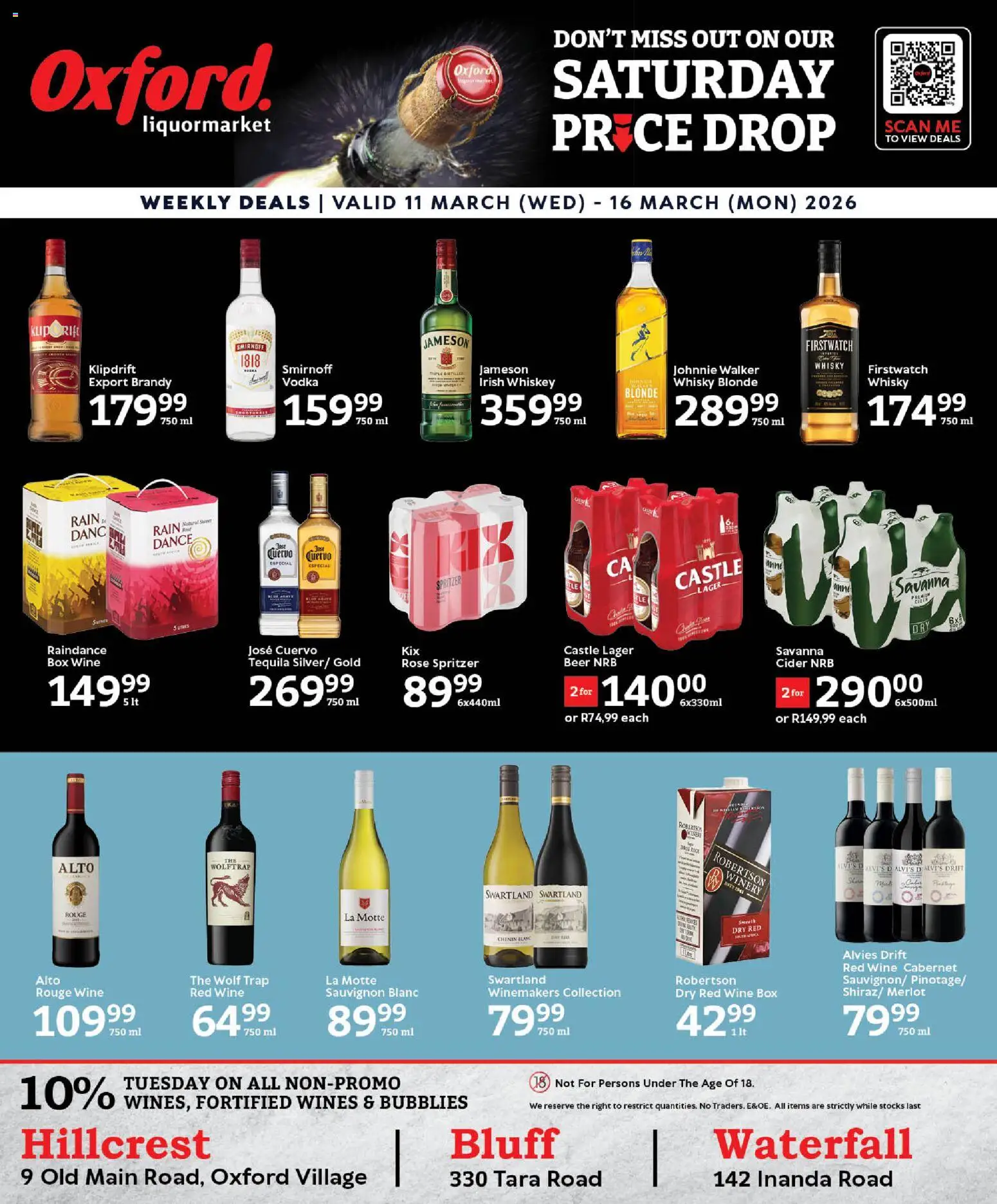 New Oxford Freshmarket catalogue – valid from 11.03.2026 | Page: 16 | Products: Box, Brandy, Vodka, Whiskey