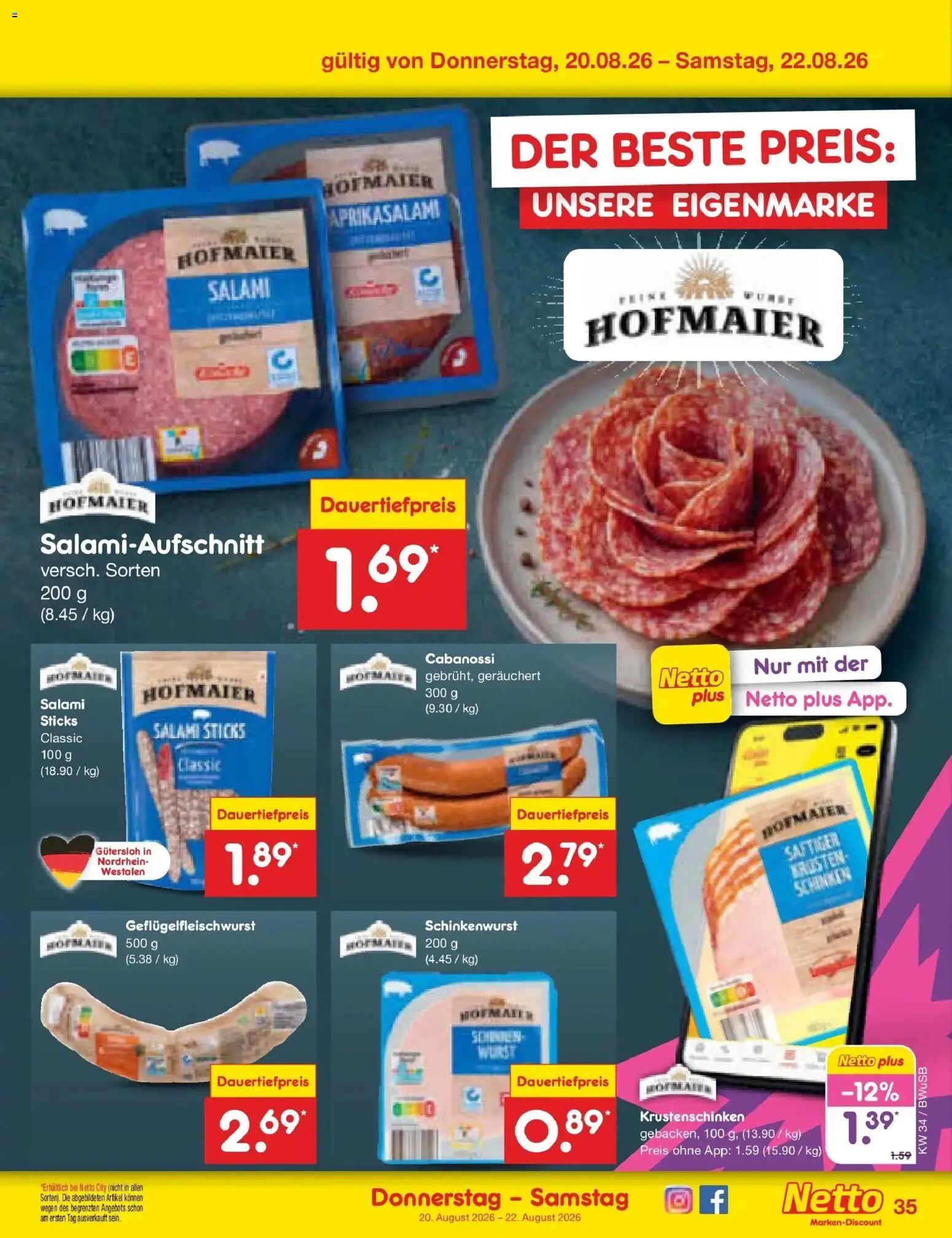 Netto Marken-Discount Prospekt Stemwede-Dielingen – gültig ab 17.08.2026 | Seite: 53 | Produkte: Wurst, Salami, Schinken