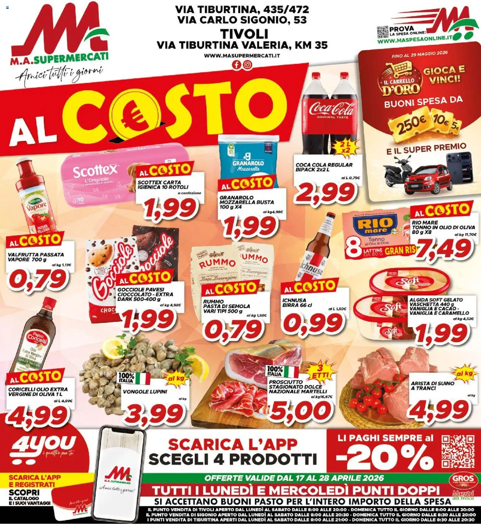 Volantino Ma Supermercati del 17.04.2026 | Pagina: 1 | Prodotti: Prosciutto, Pasta, Olio extra vergine, Olio di Oliva