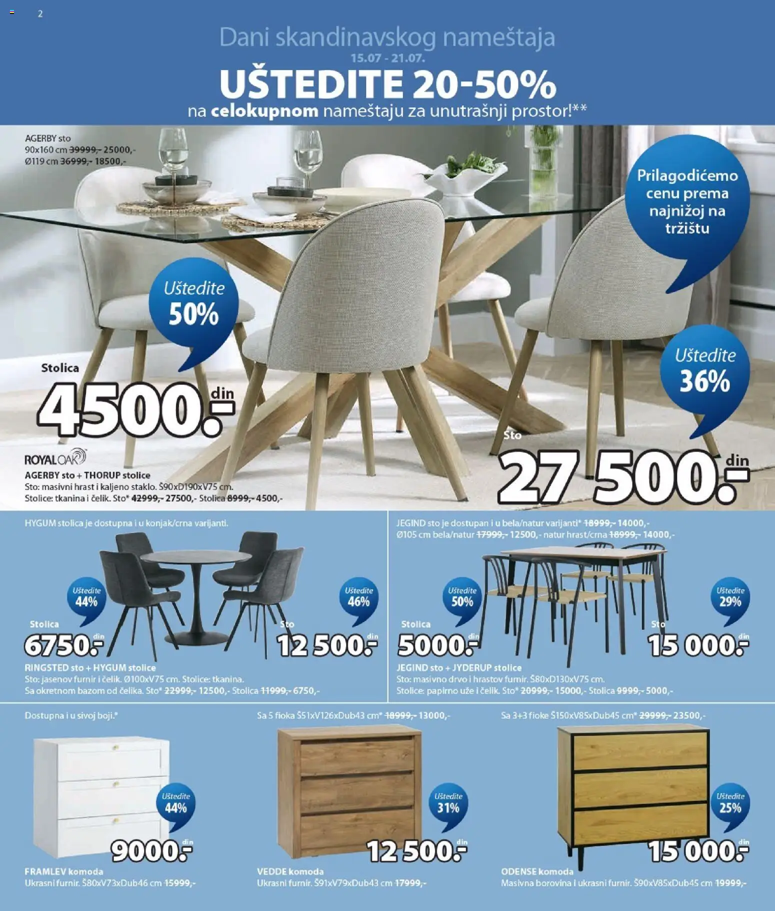 Jysk katalog - važi od 15.07.2026 | Strana: 2 | Proizvode: Komoda, Sto, Stolica
