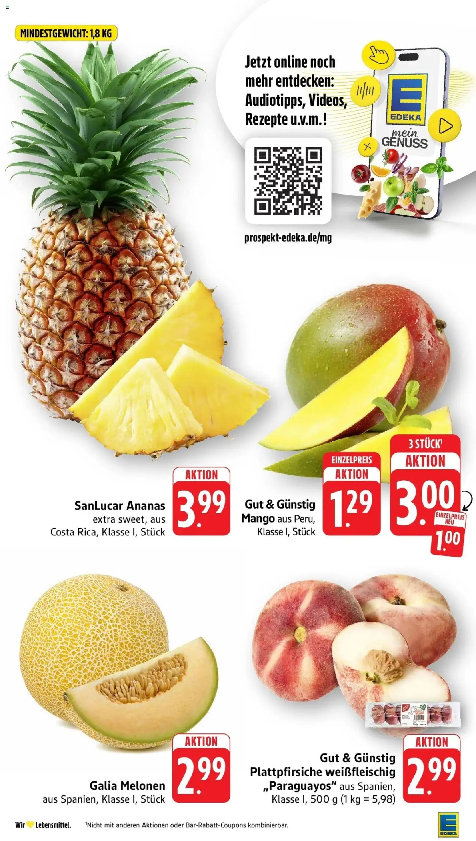 Edeka prospekt Weinstadt - Endersbach	 – gültig ab 10.05.2026 | Seite: 9 | Produkte: Ananas, Mango