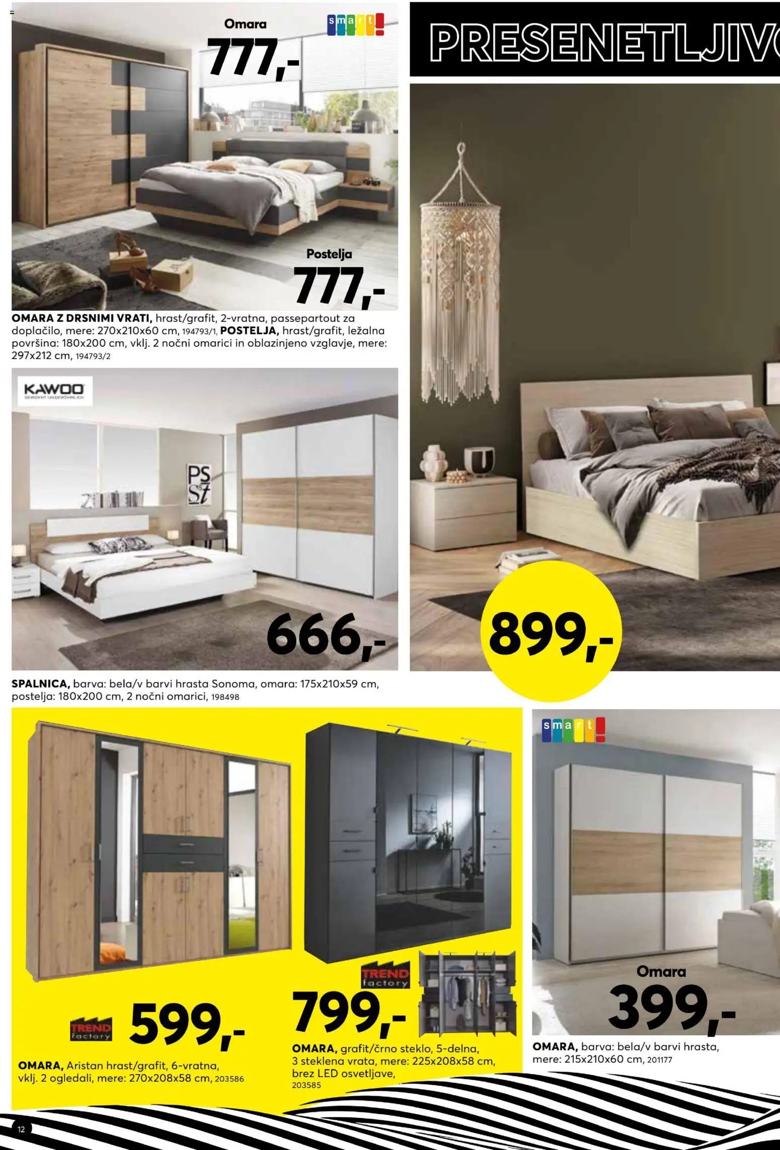 Novi Dipo katalog ponudbe – veljaven od 22.07.2026 | Stran: 12 | Izdelki: Postelja, Omara, Barva