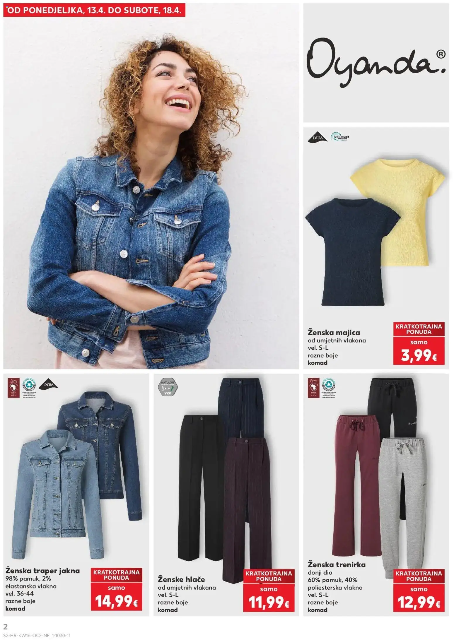 Kaufland katalog | vrijedi od 15.04.2026 | Stranica: 2 | Proizvodi: Majica, Jakna, Hlače, Trenirka