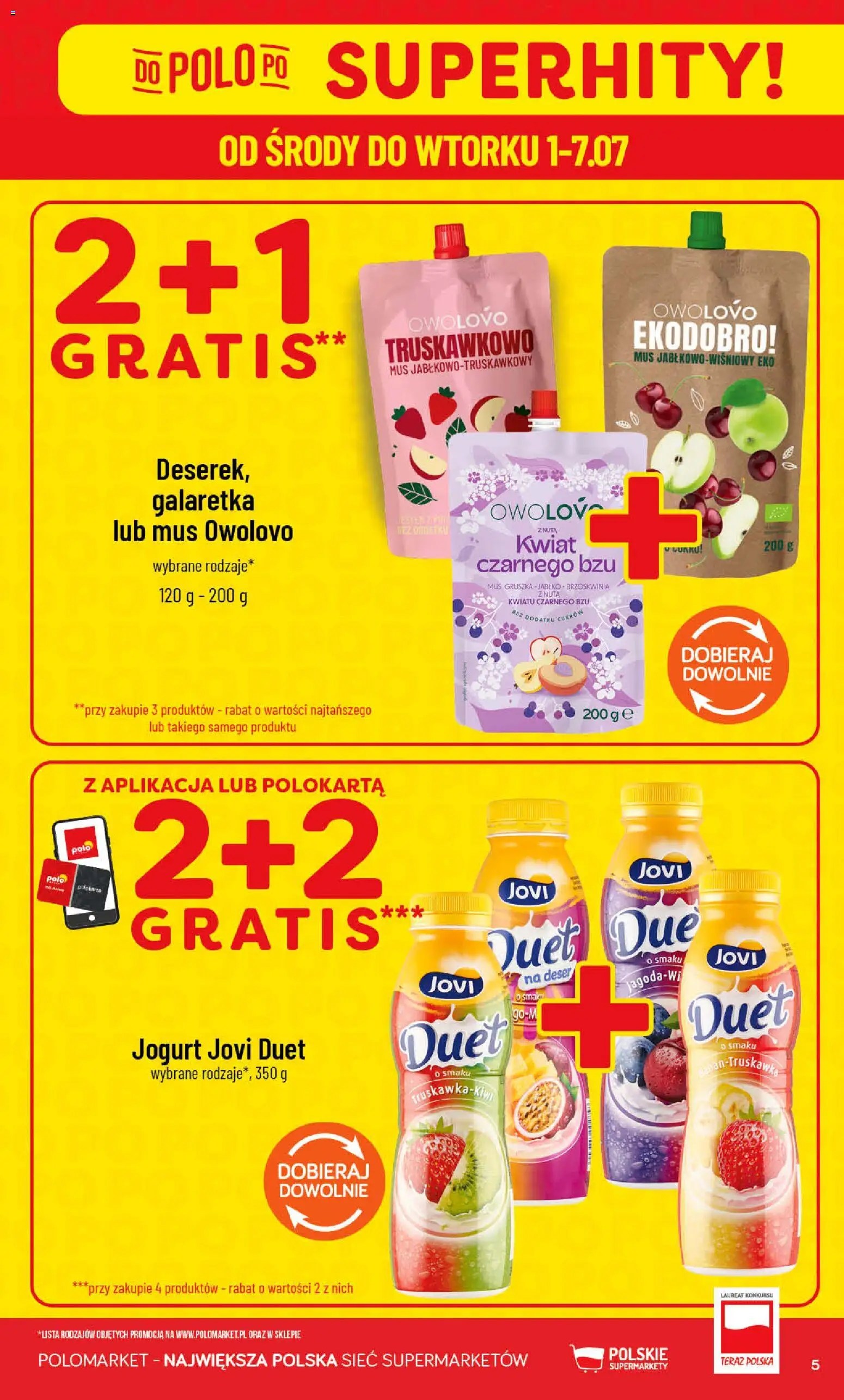 POLOmarket gazetka od 01.07.2026 | Strona: 5 | Produkty: Brzoskwinia, Gruszka, Galaretka, Jogurt
