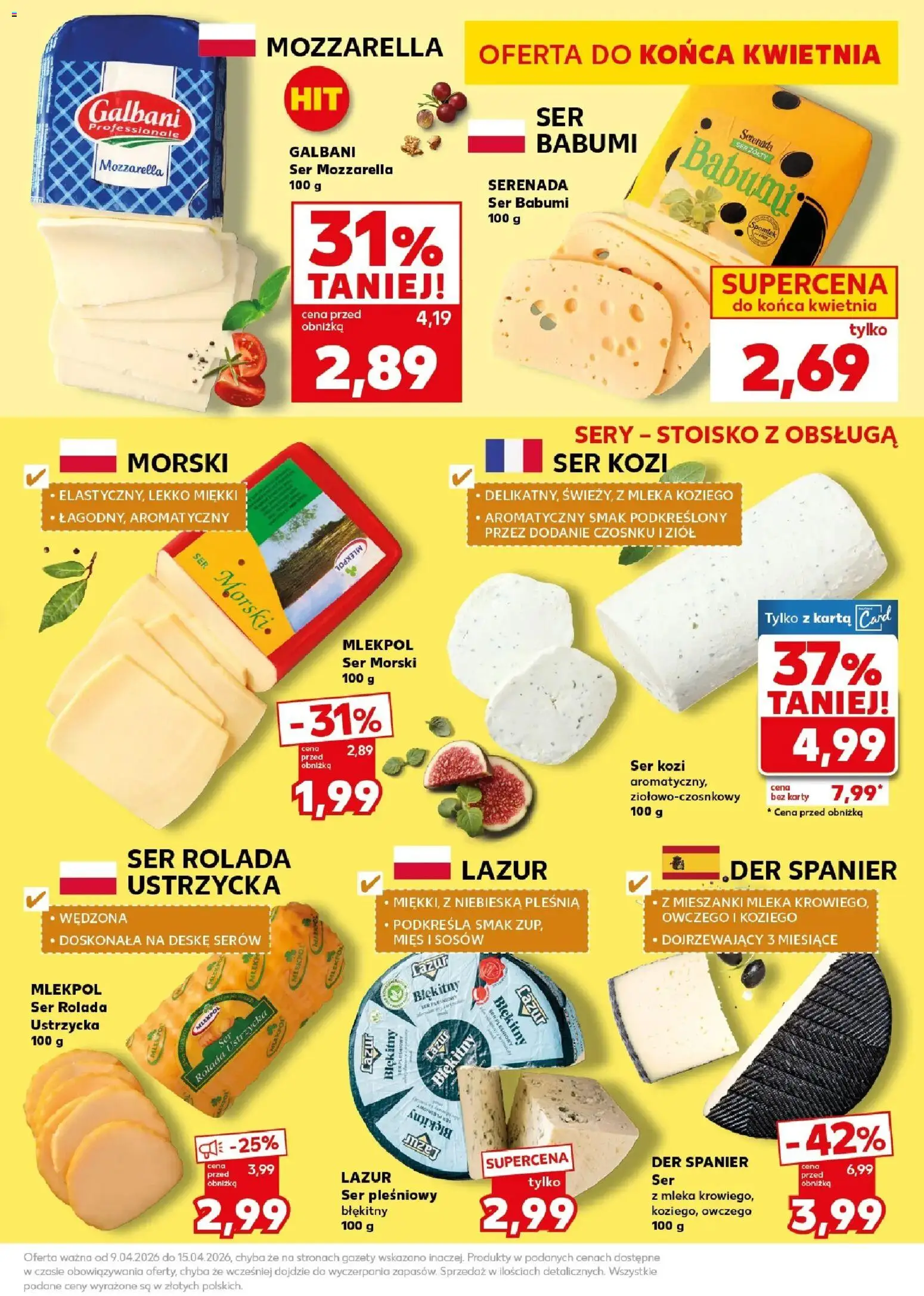Kaufland gazetka - Super Sobota od 11.04.2026 | Strona: 15 | Produkty: Ser kozi, Rolada, Sery, Ser