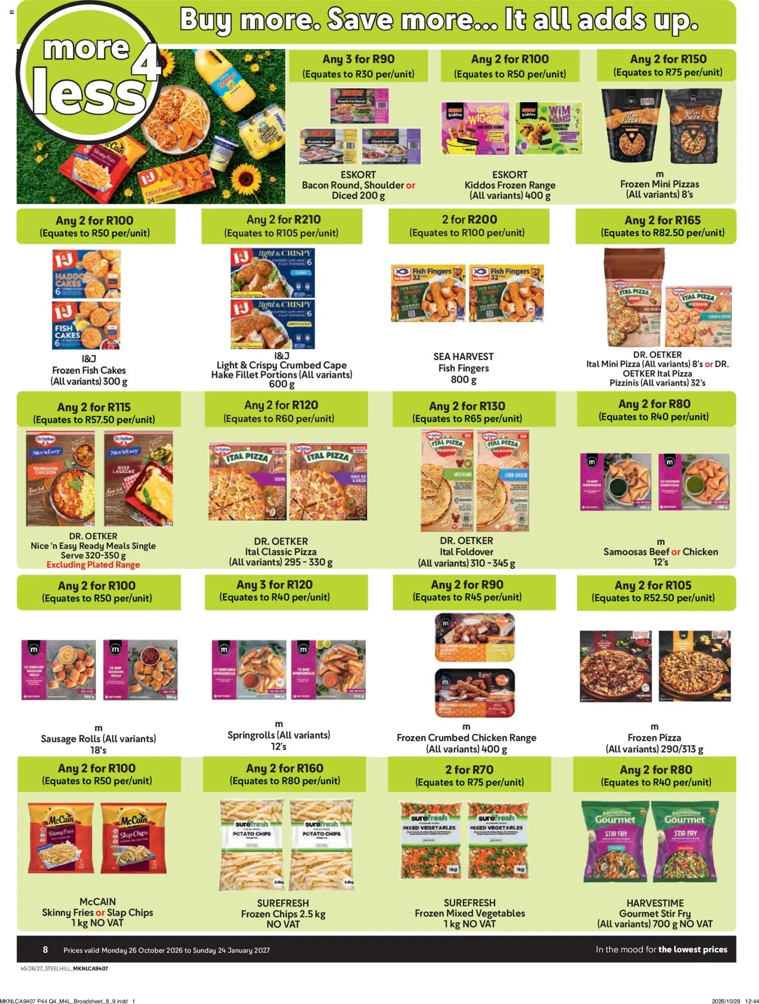 New Makro catalogue – valid from 26/10/2026 | Page: 8 | Products: Frozen pizza, Samoosas, Springrolls, Sausage