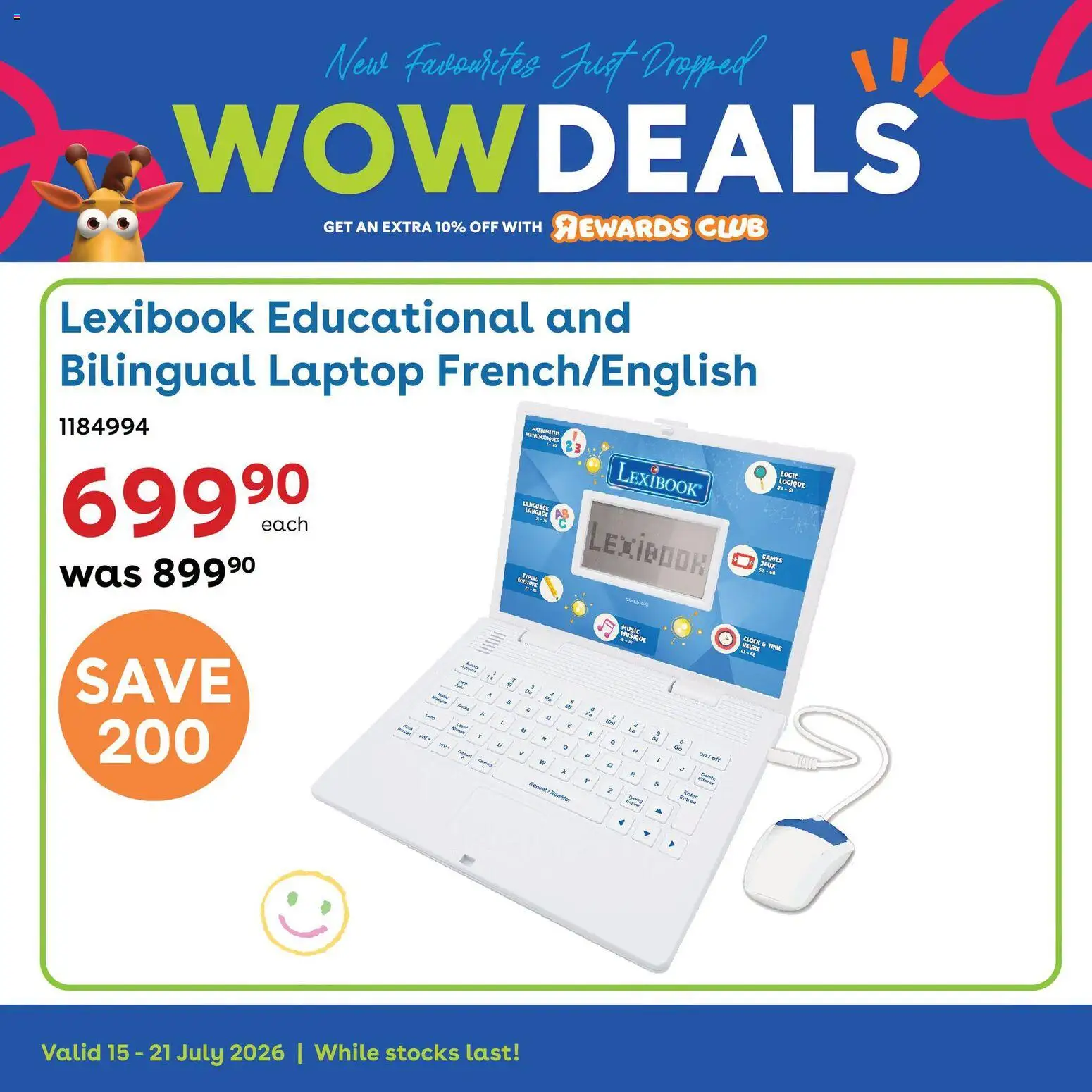 New Toys R Us catalogue – valid from 15/07/2026 | Page: 4 | Products: Laptop, Clock