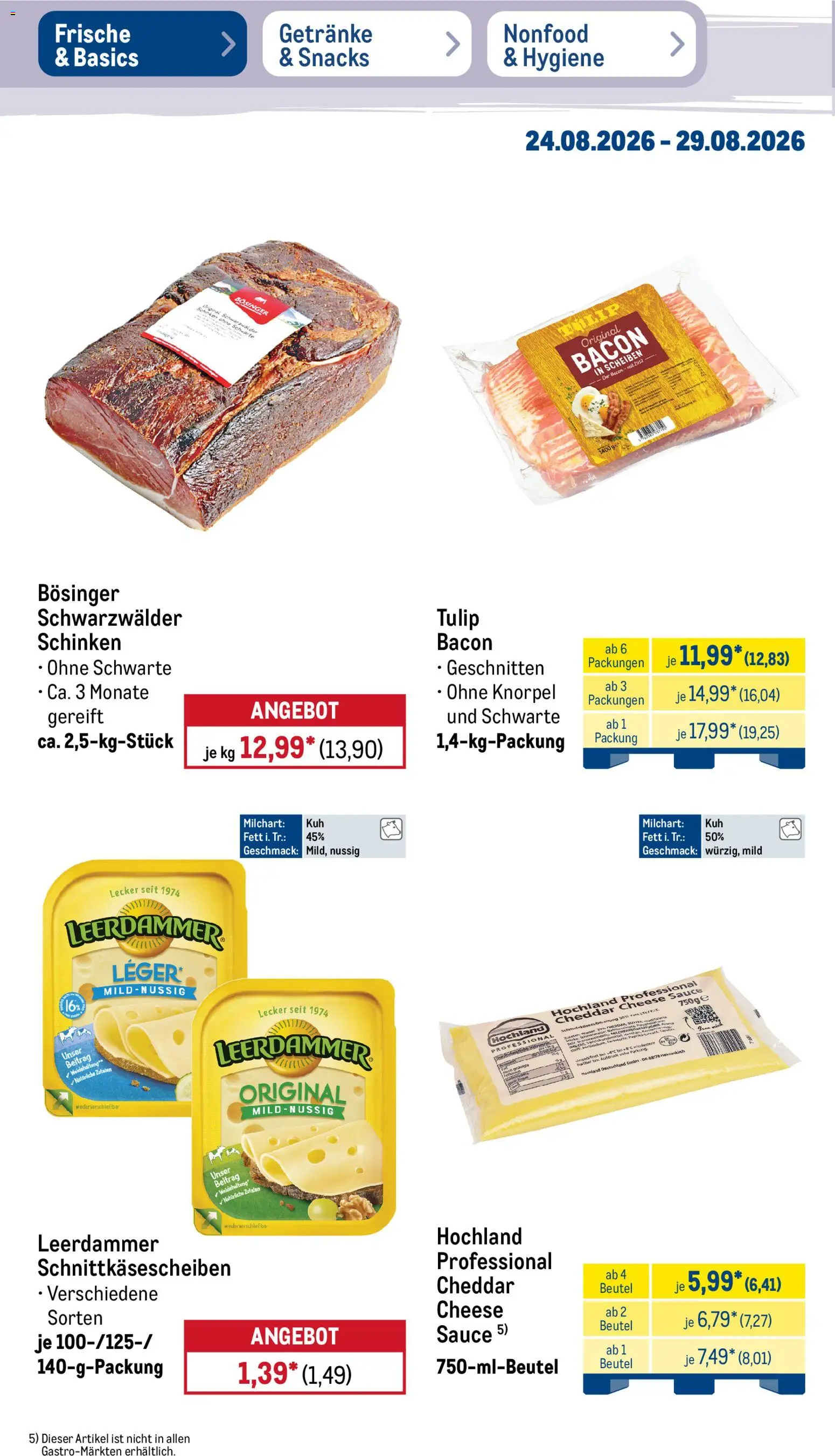 Metro NonFood-Angebote – gültig ab 24.08.2026 | Seite: 43 | Produkte: Leerdammer, Schinken