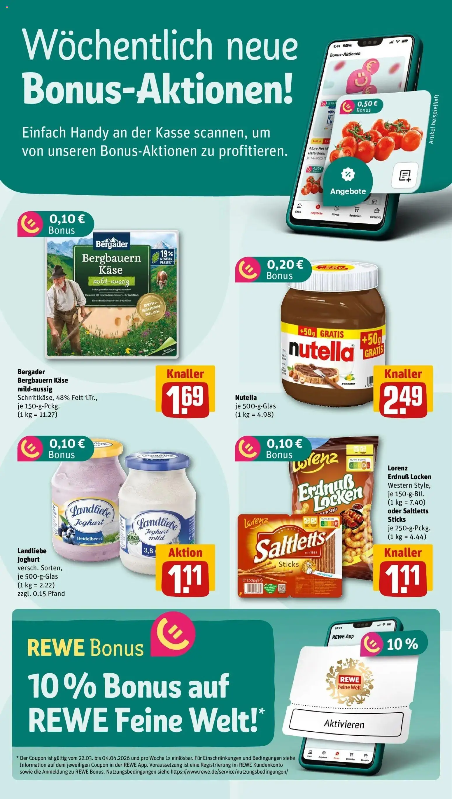 Rewe Prospekt Paderborn/Sennelager	 – gültig ab 23.03.2026 | Seite: 2 | Produkte: Milch, Käse, Haferdrink, Nutella
