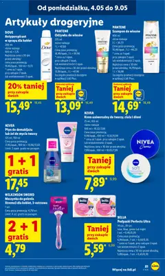 Pogląd oferty "DOVE Antyperspirant w sprayu dla kobiet, 200 ml, różne rodzaje" - ważna od 04.05.2026 | Strona: 87 | Produkty: Płyn do demakijażu, Odżywka, Odżywka do włosów, Krem