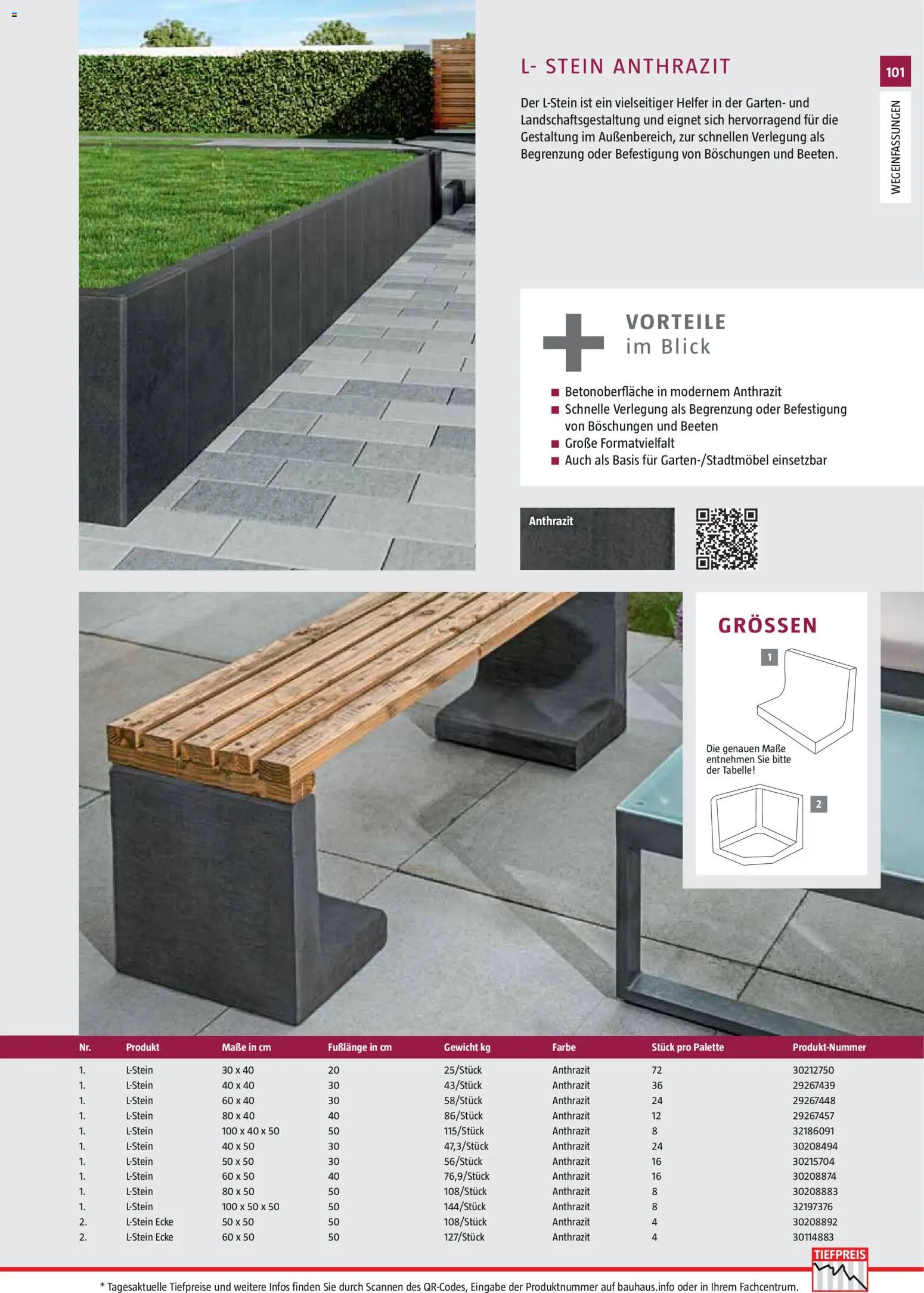 Bauhaus Gartenbaumaterialien gültig ab 01.04.2026 | Seite: 101 | Produkte: Gewicht