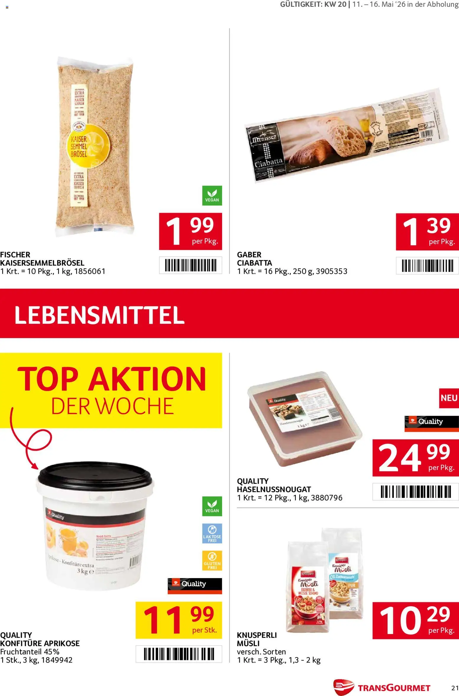 Transgourmet Flugblatt gültig ab 11.05.2026 | Seite: 21 | Produkte: Libacomb