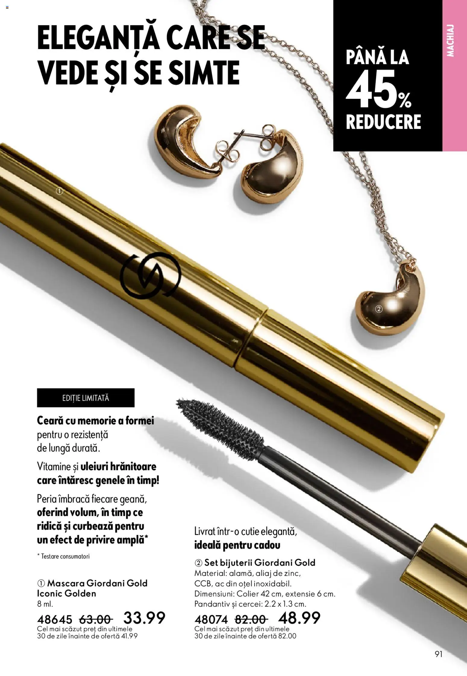 Noul catalog Oriflame – valabil de la 06.05.2026 | Pagină: 91 | Produse: Memorie, Cercei, Colier, Machiaj