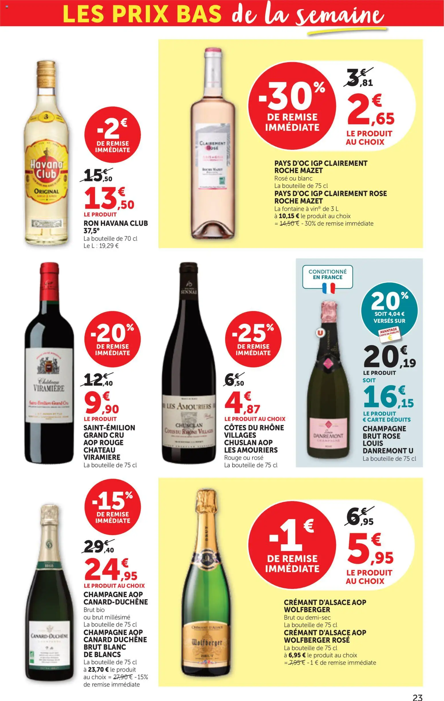 {H1} | Page: 23 | Produits: Canard, Roche Mazet, Champagne, Crémant d'alsace