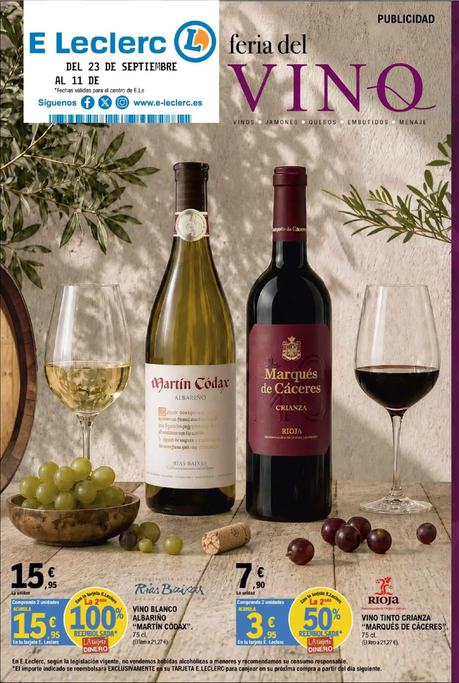 E.Leclerc folleto Salamanca │ válido desde el 23/09/2026 | Página: 1 | Productos: Vino tinto, Vino, Vino blanco, Bebidas