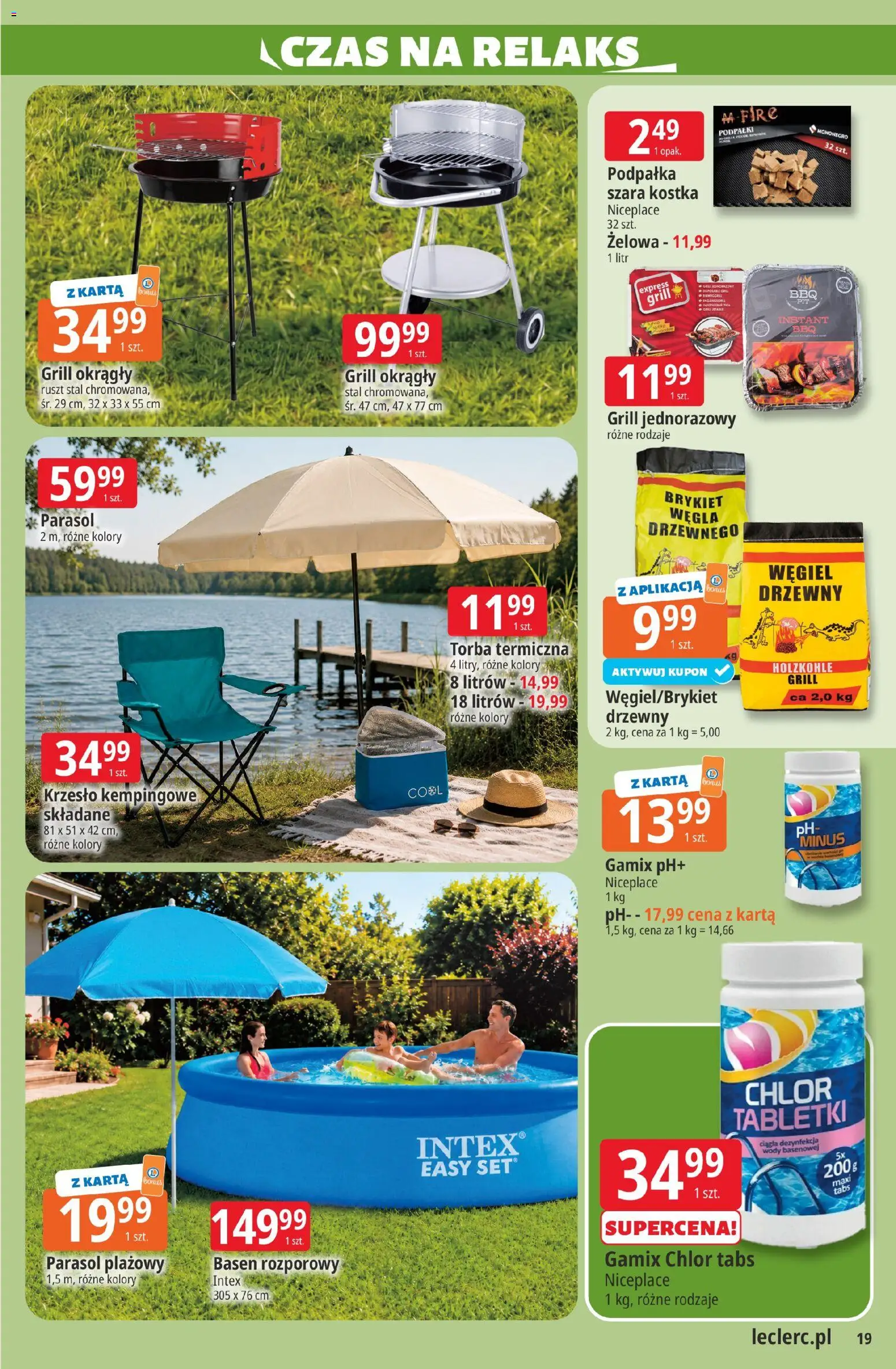 E.Leclerc gazetka - Tychy od 02.06.2026 | Strona: 19 | Produkty: Parasol, Torba, Grill, Krzesło