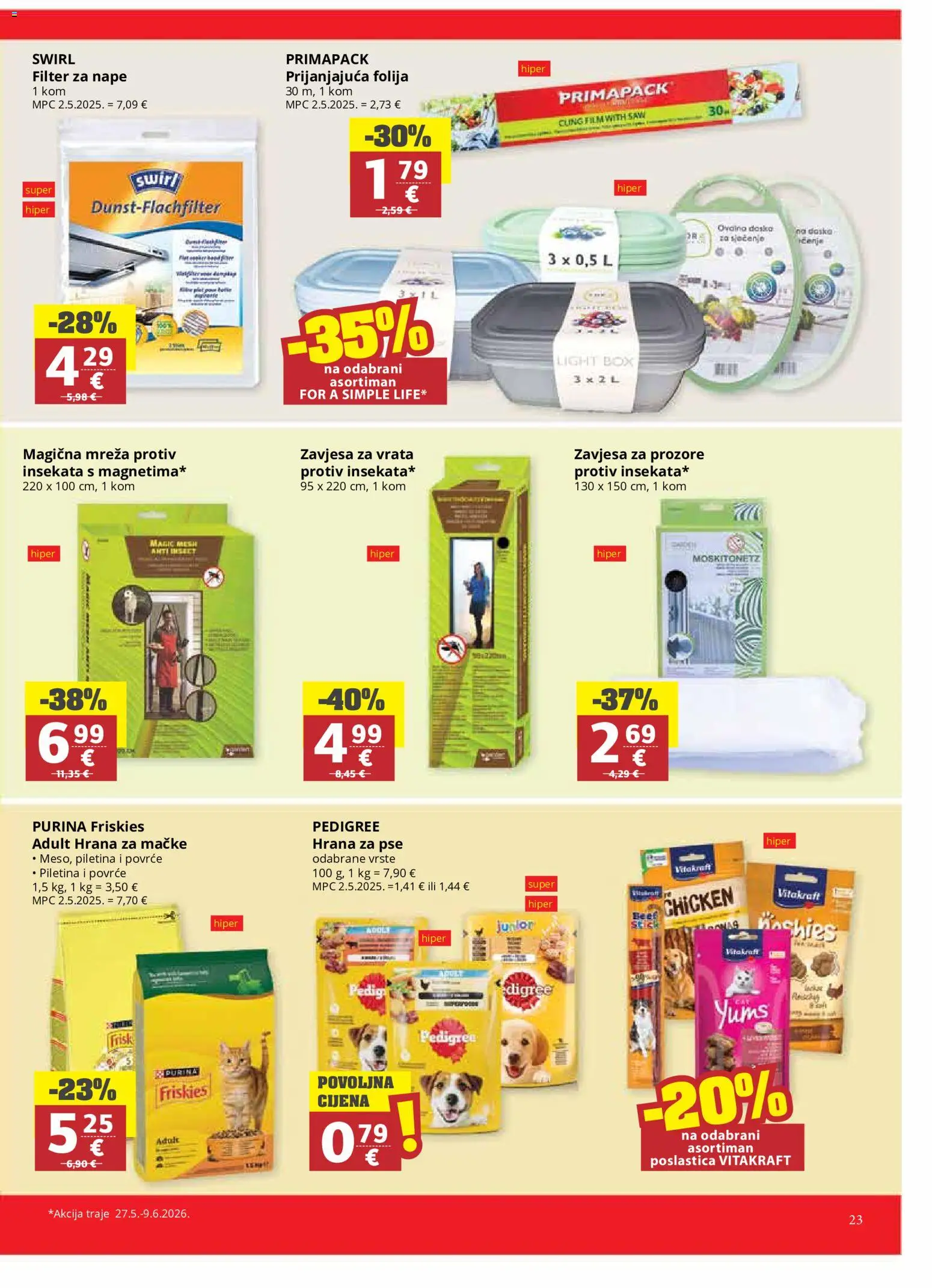Ribola katalog | vrijedi od 27.05.2026 | Stranica: 23 | Proizvodi: Piletina, Hrana za pse, Vrata, Hrana za mačke
