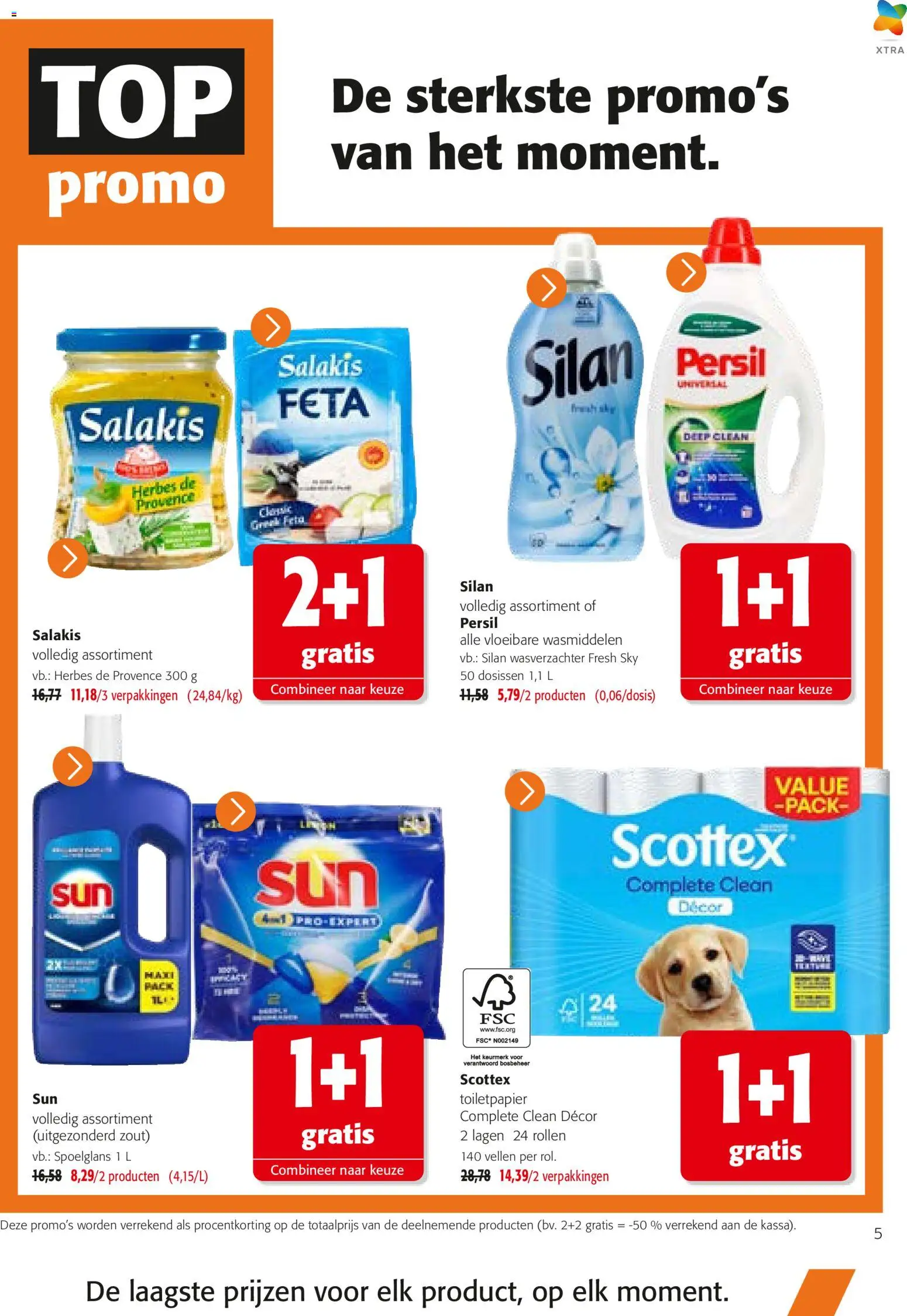 {H1} | Pagina: 5 | Producten: Feta, Toiletpapier, Wasverzachter